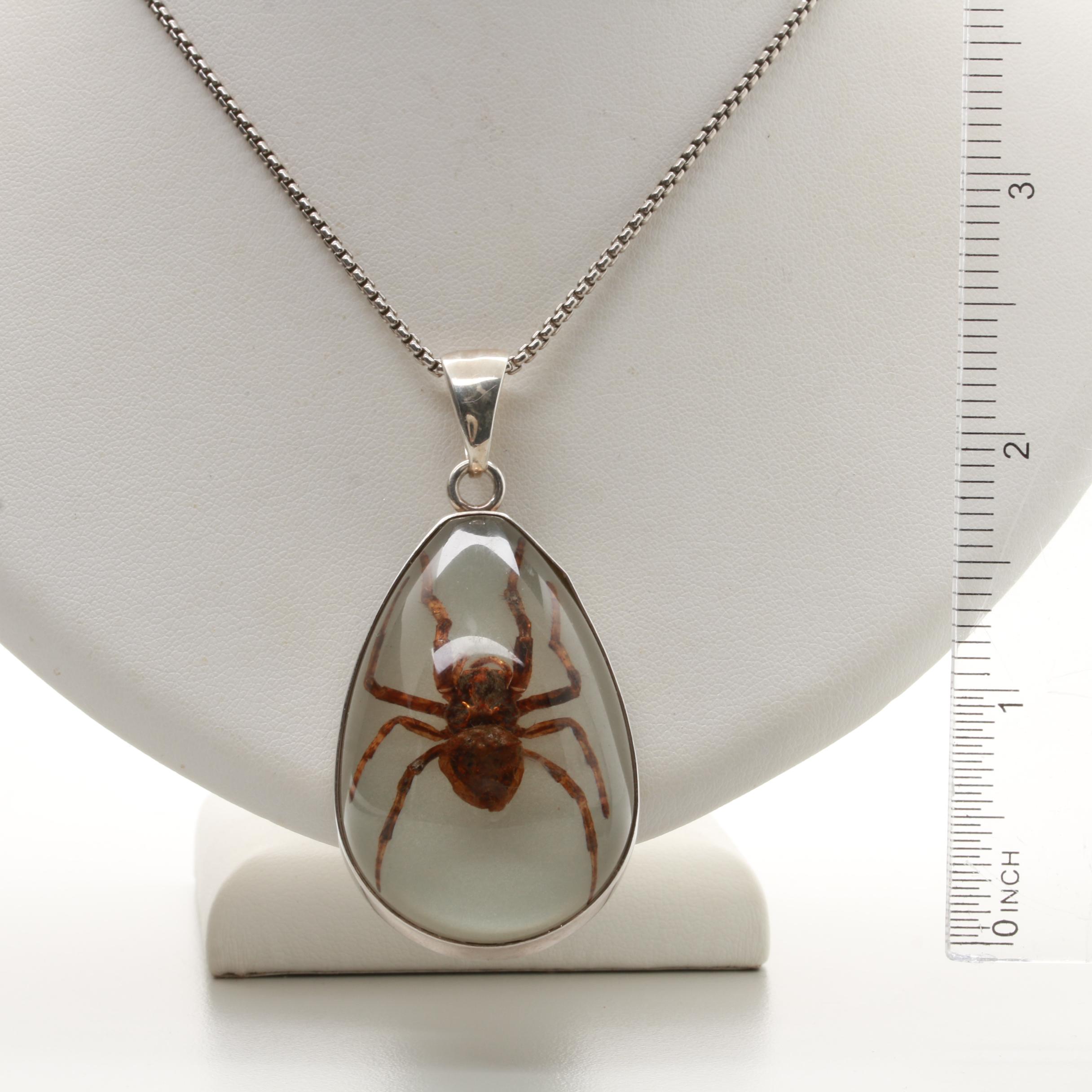 Sterling Silver Arachnid Pendant Necklace