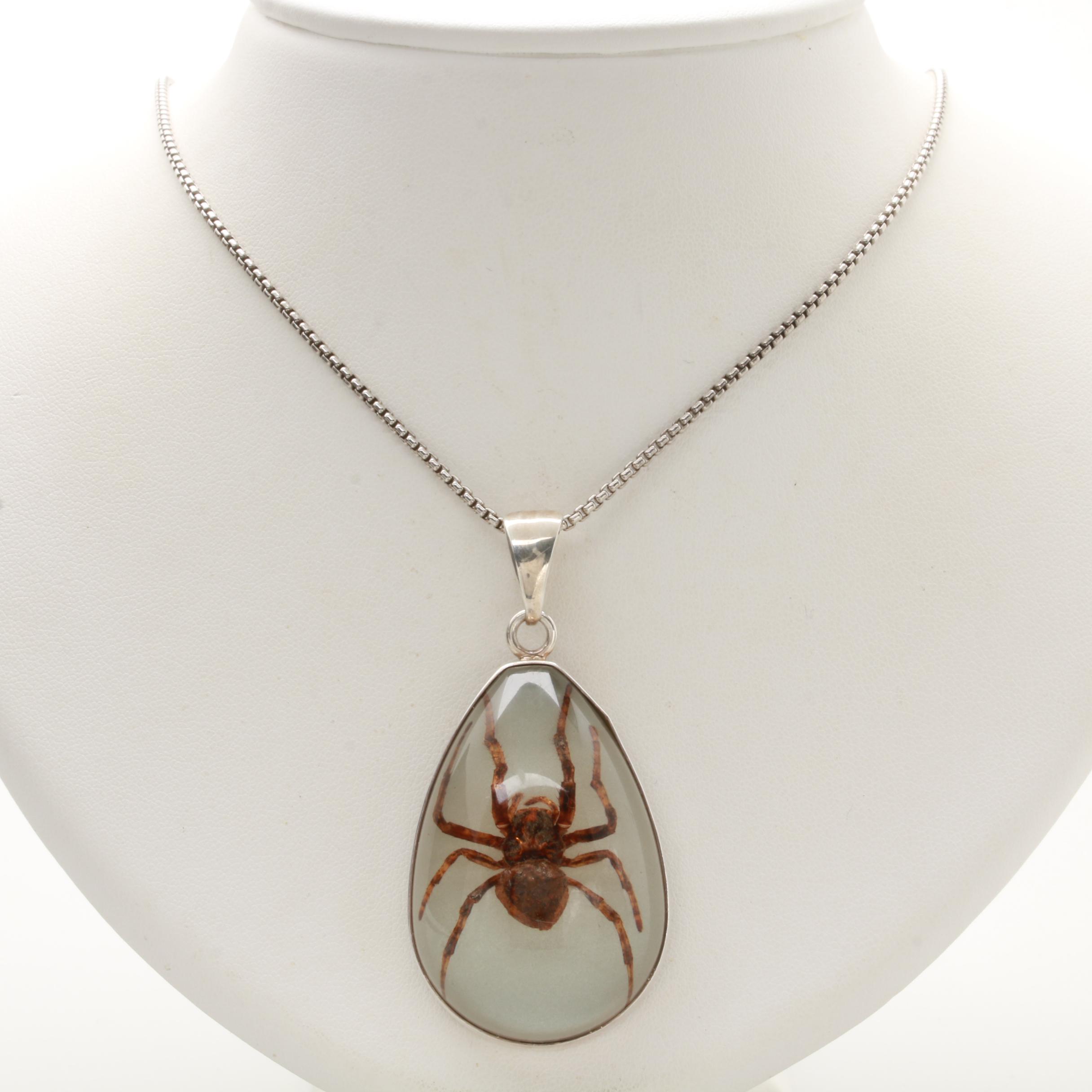 Sterling Silver Arachnid Pendant Necklace