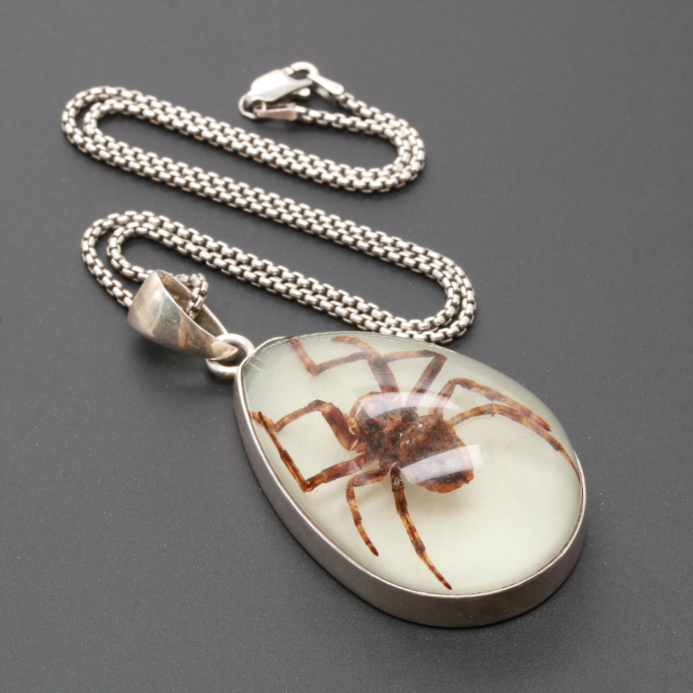 Sterling Silver Arachnid Pendant Necklace