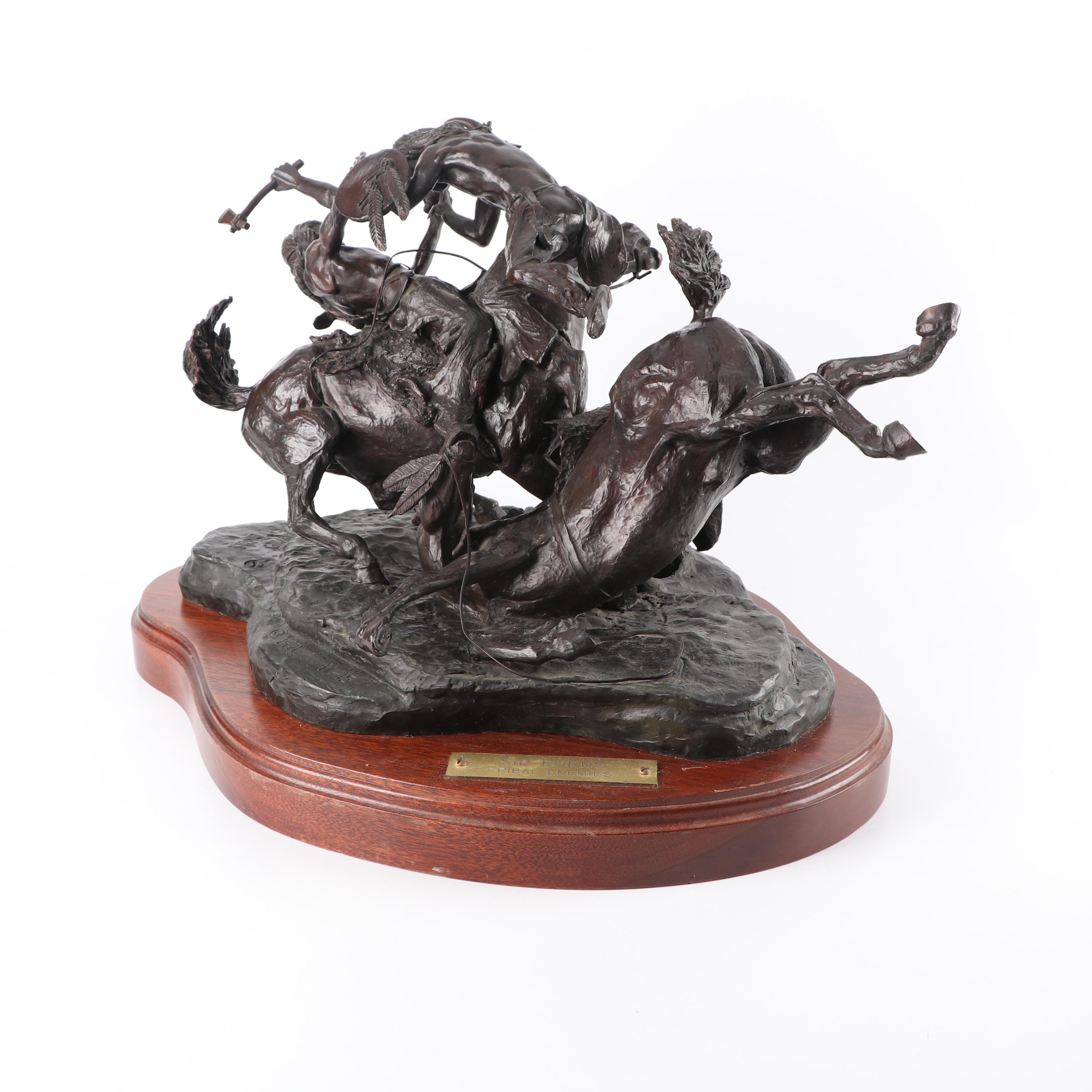 Sid Burns Bronze Sculpture "Tribal Enemies"