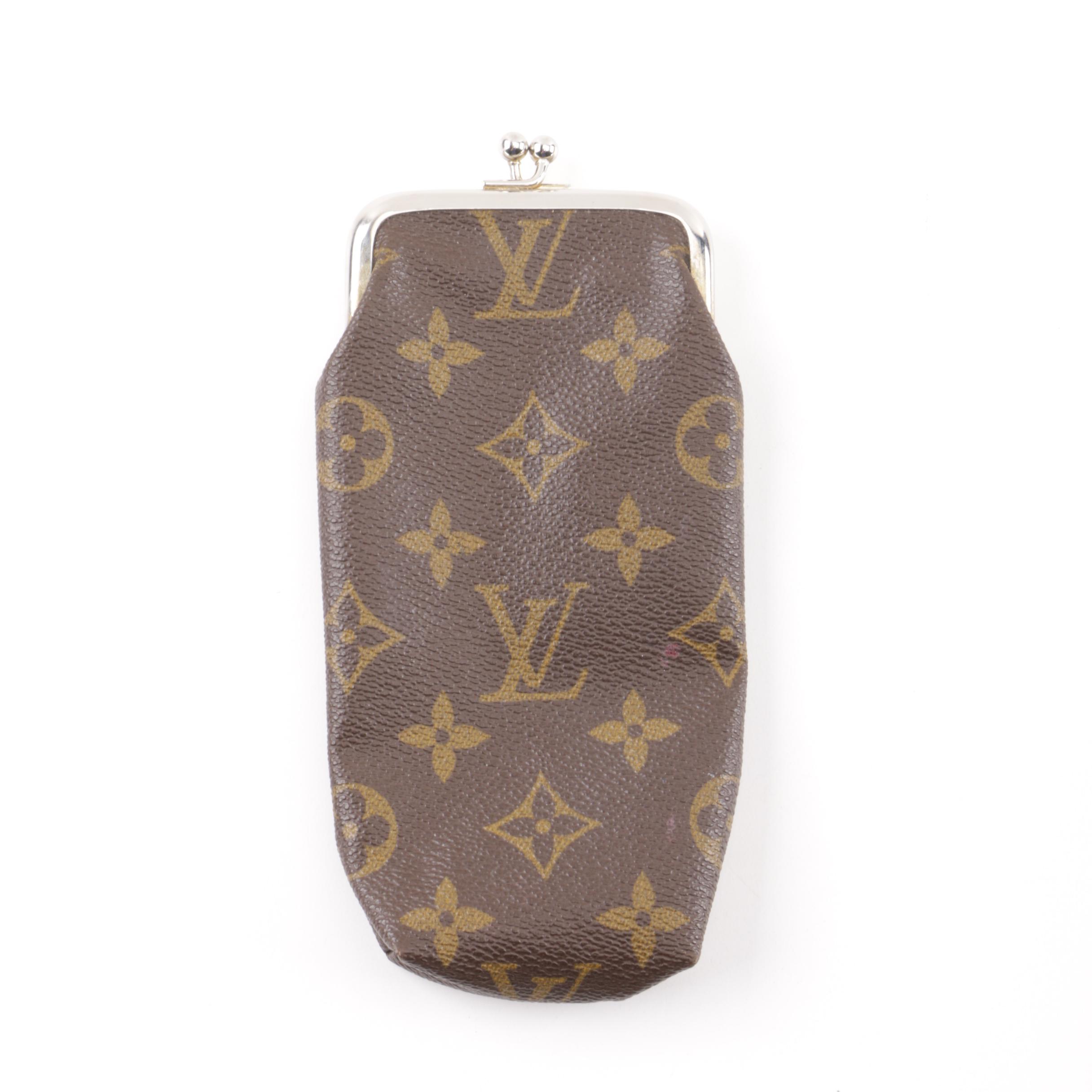 Circa 1980s Vintage Louis Vuitton Monogram Canvas Dual Compartment Eyeglass Case