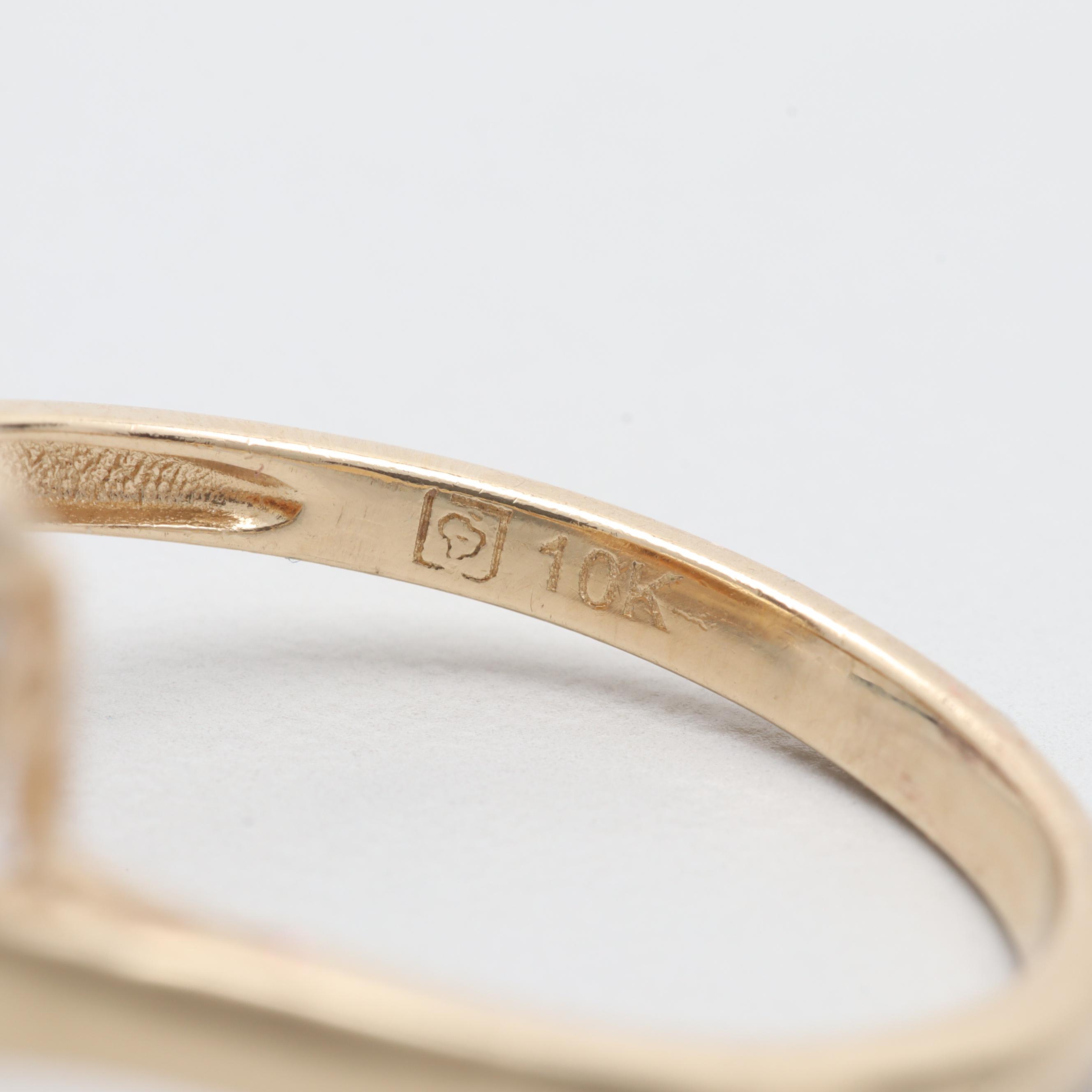 10K Yellow Gold Citrine and Diamond Ring