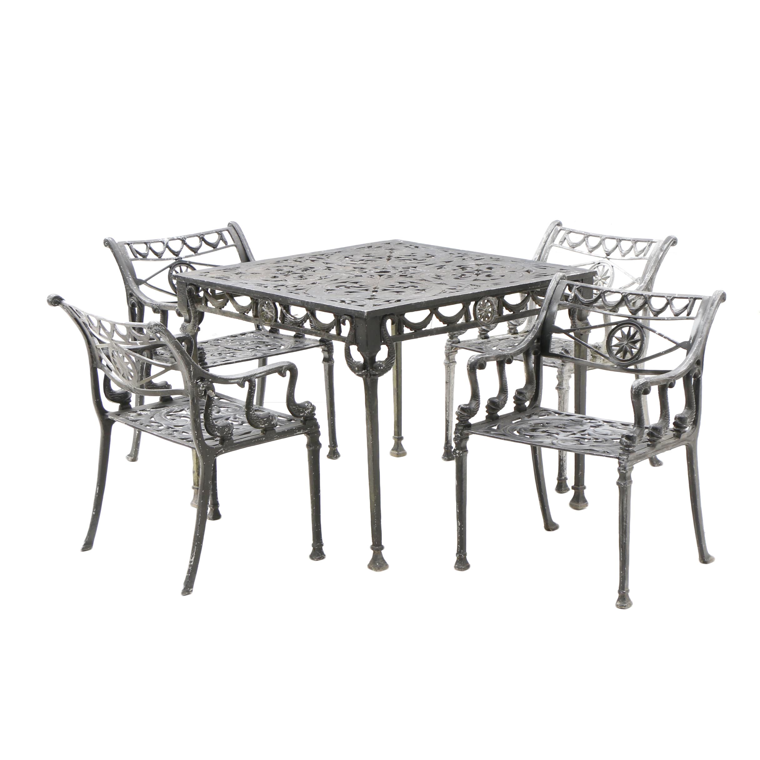 Kenneth Lynch "Filigree Design Star and Dolphin" Chairs and Table