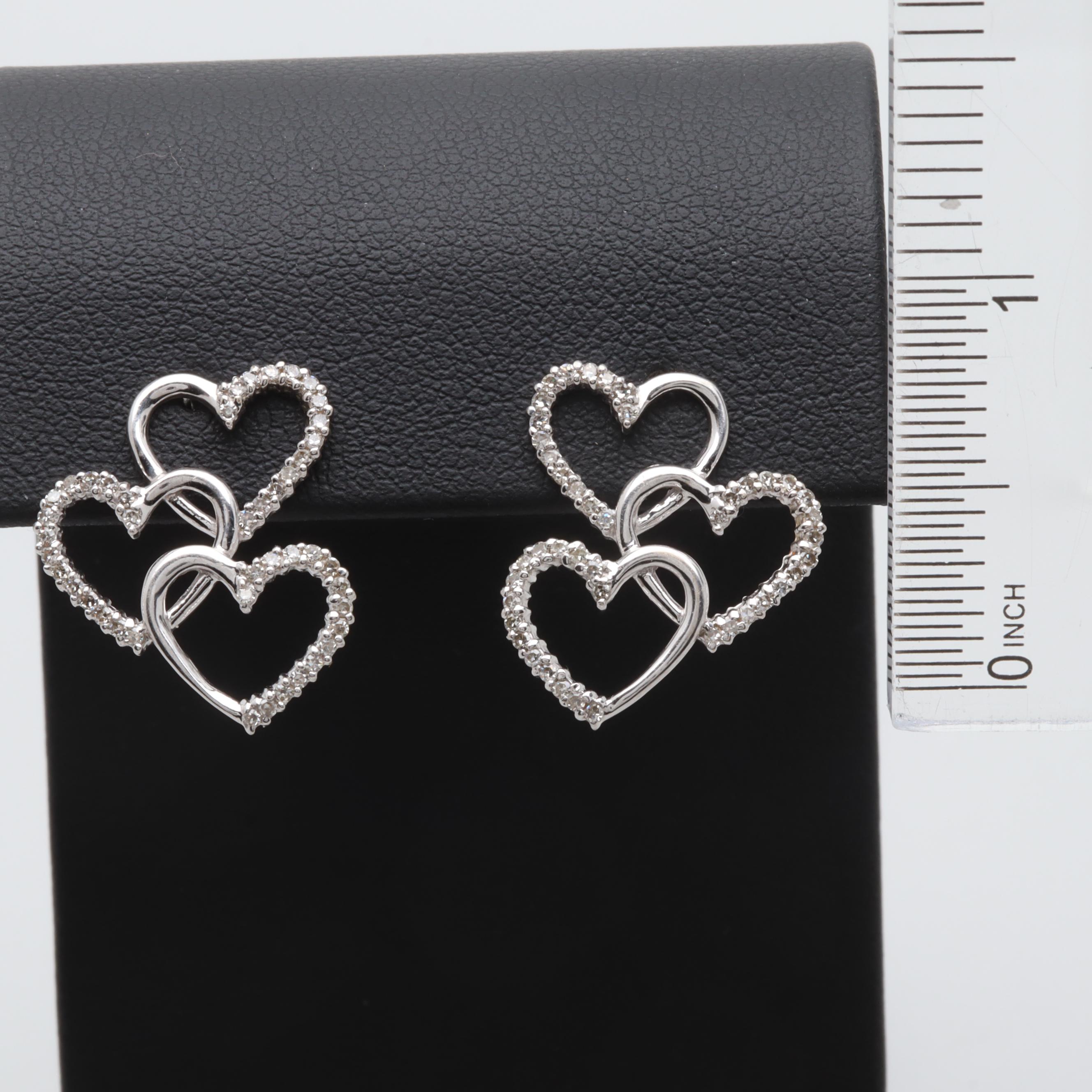 14K White Gold Diamond Earrings