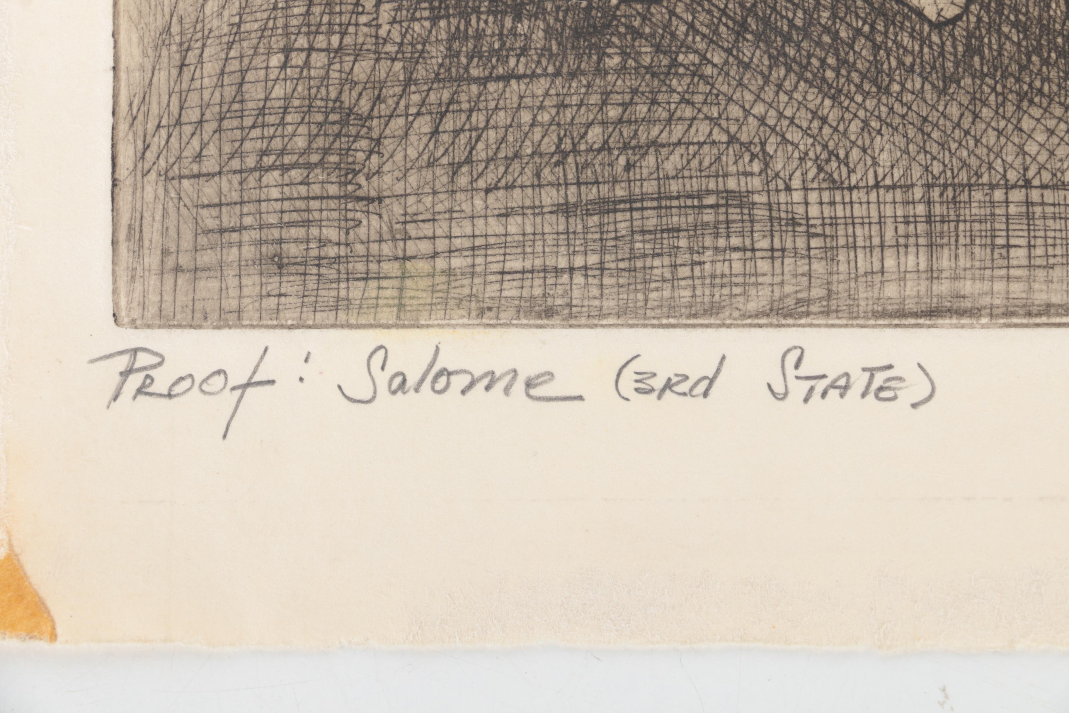 John Tuska Etching "Salome"