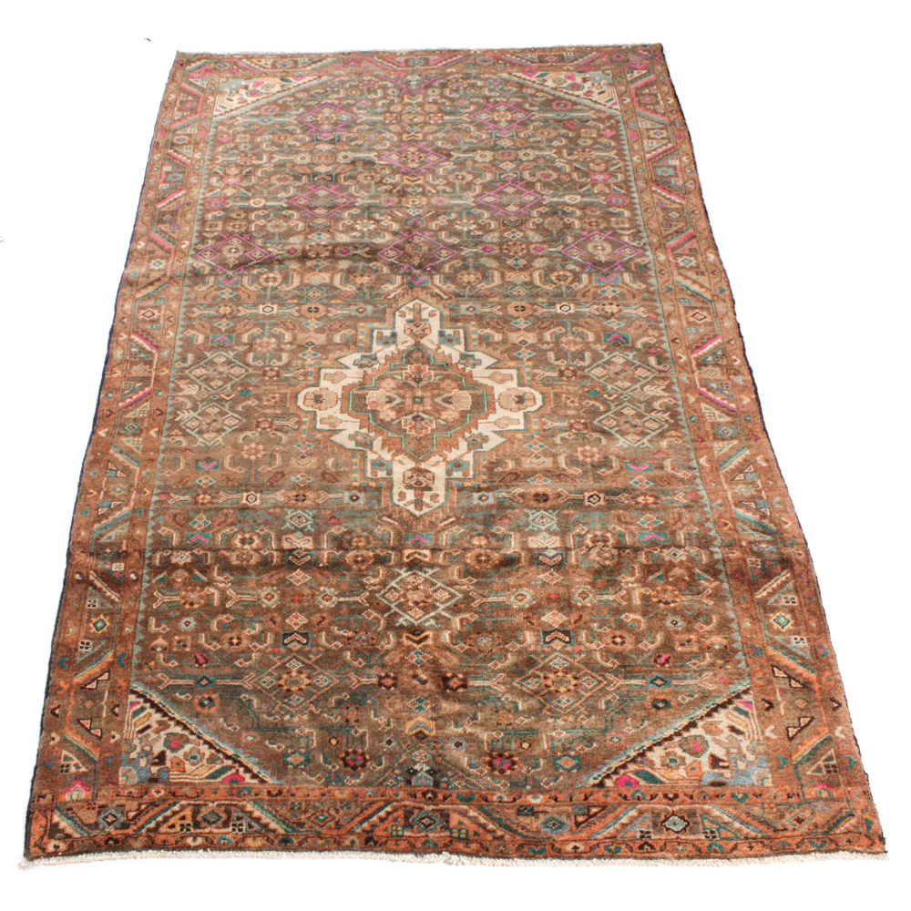 Vintage Hand-Knotted Persian Sarouk Area Rug