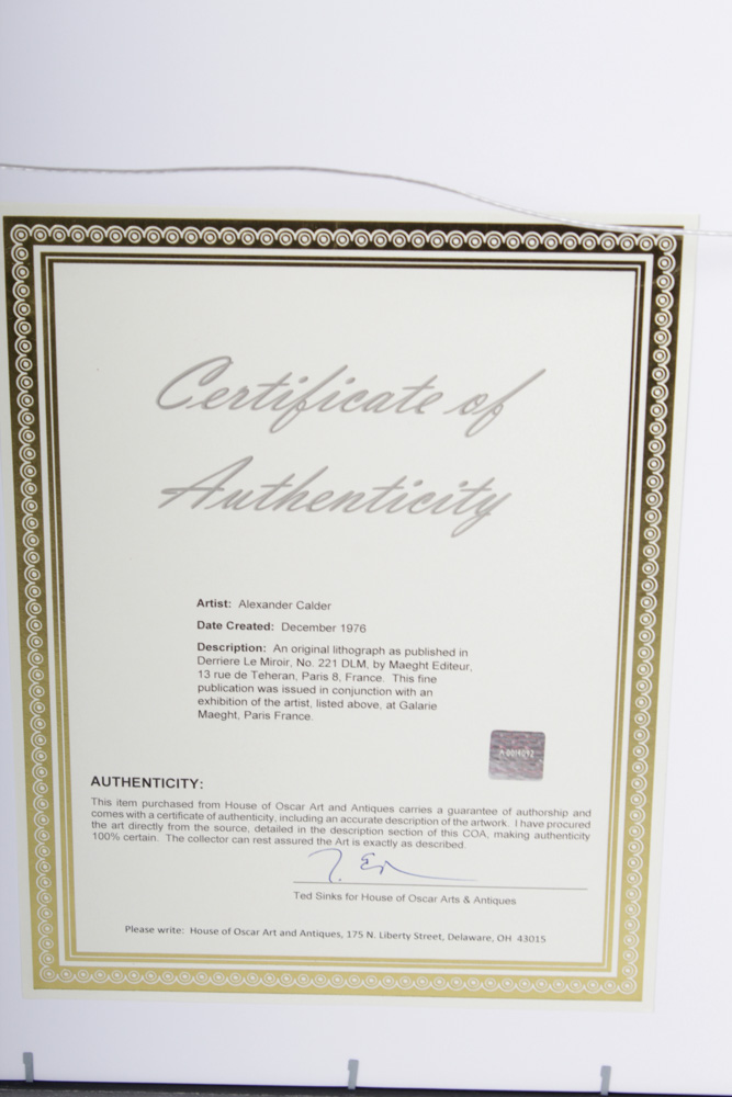 Alexander Calder Double-Page Lithograph for "Derriere le Miroir"