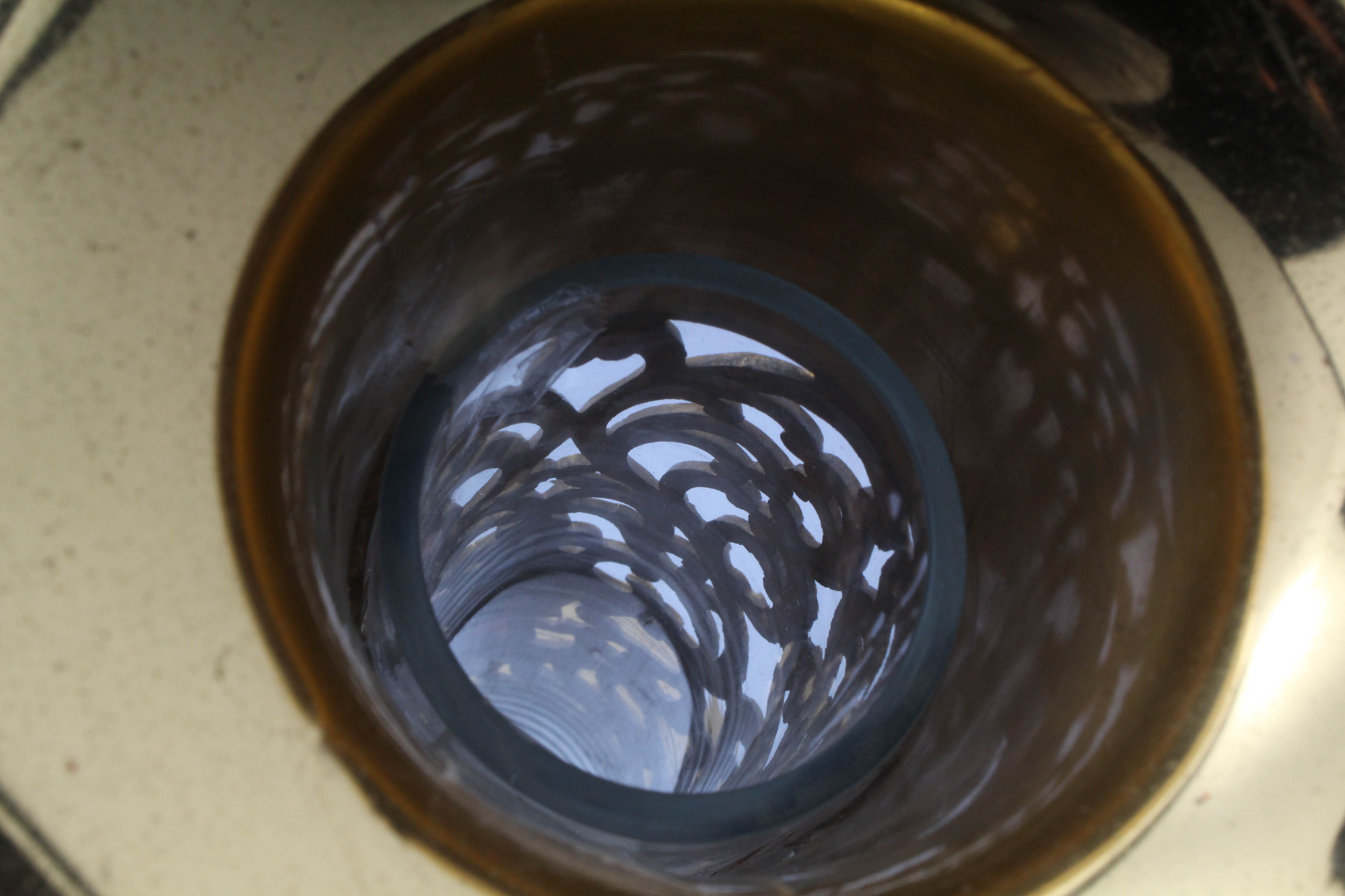 Late 19th Century Gilded Brass Altar Vases with Original Glass