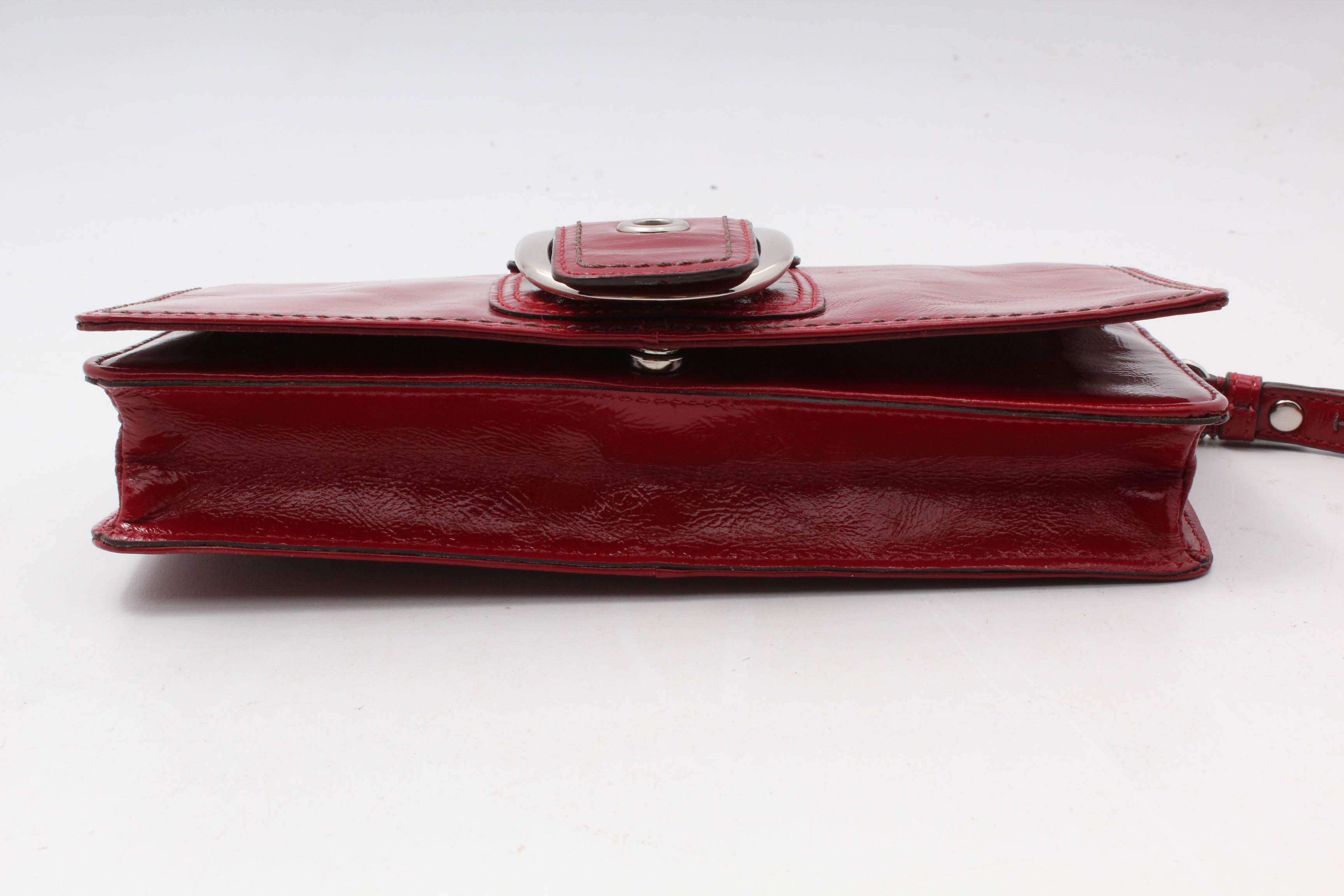 Coach Red Patent Leather Clutch with Wrist Strap