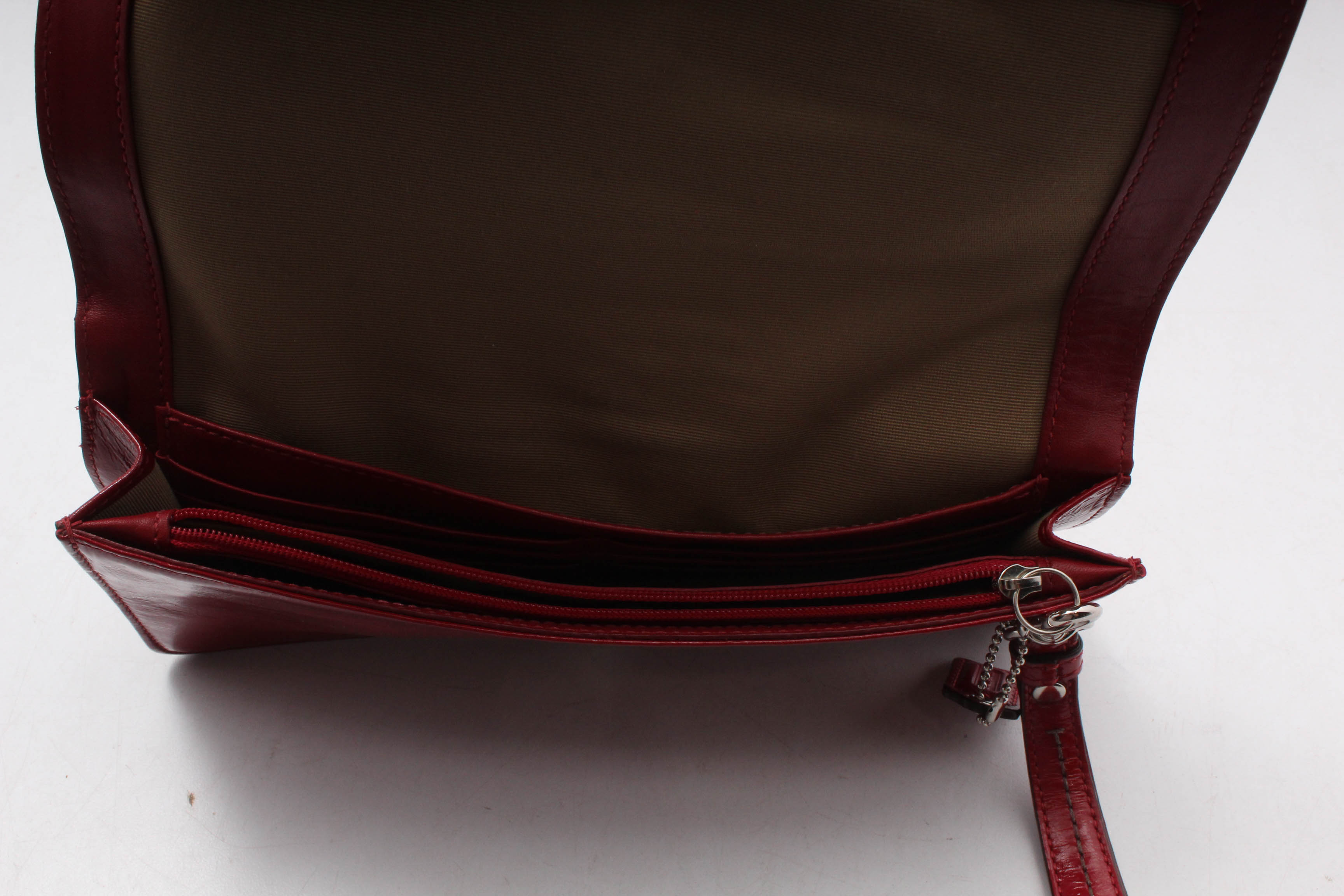 Coach Red Patent Leather Clutch with Wrist Strap