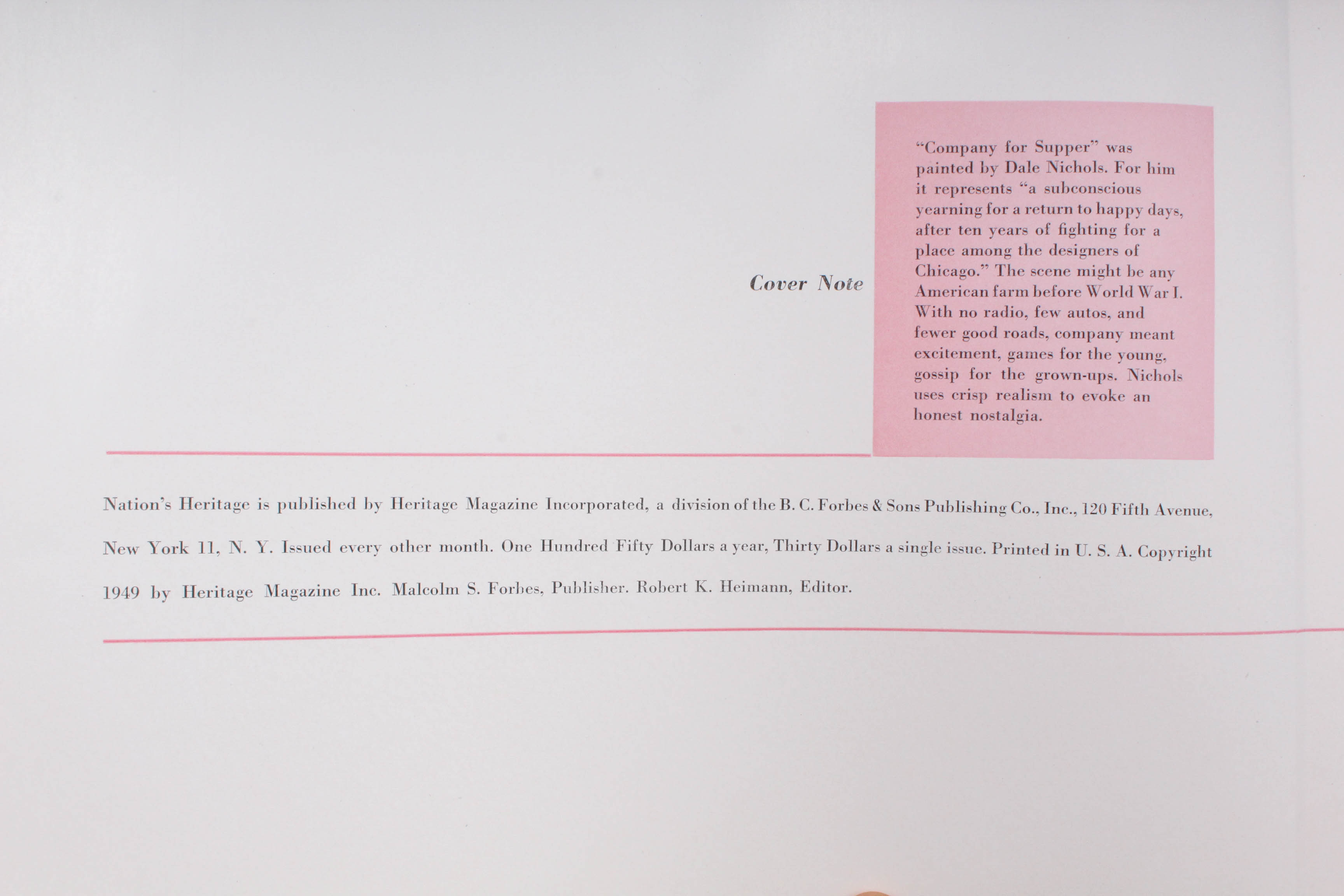 1949 "Nation's Heritage" Books with Bookplates from Malcolm Forbes