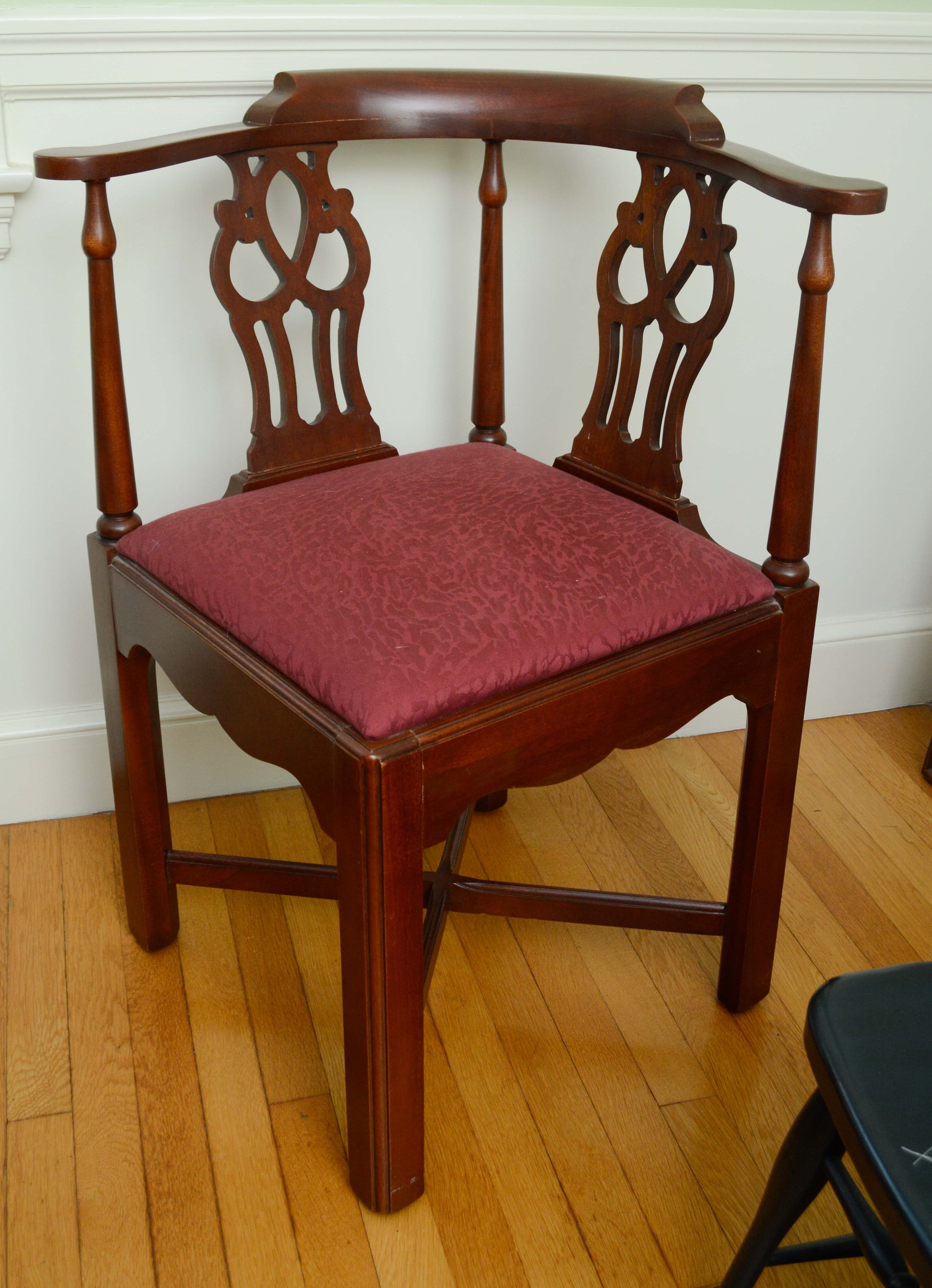 Vintage Chinese Chippendale Style Corner Armchair