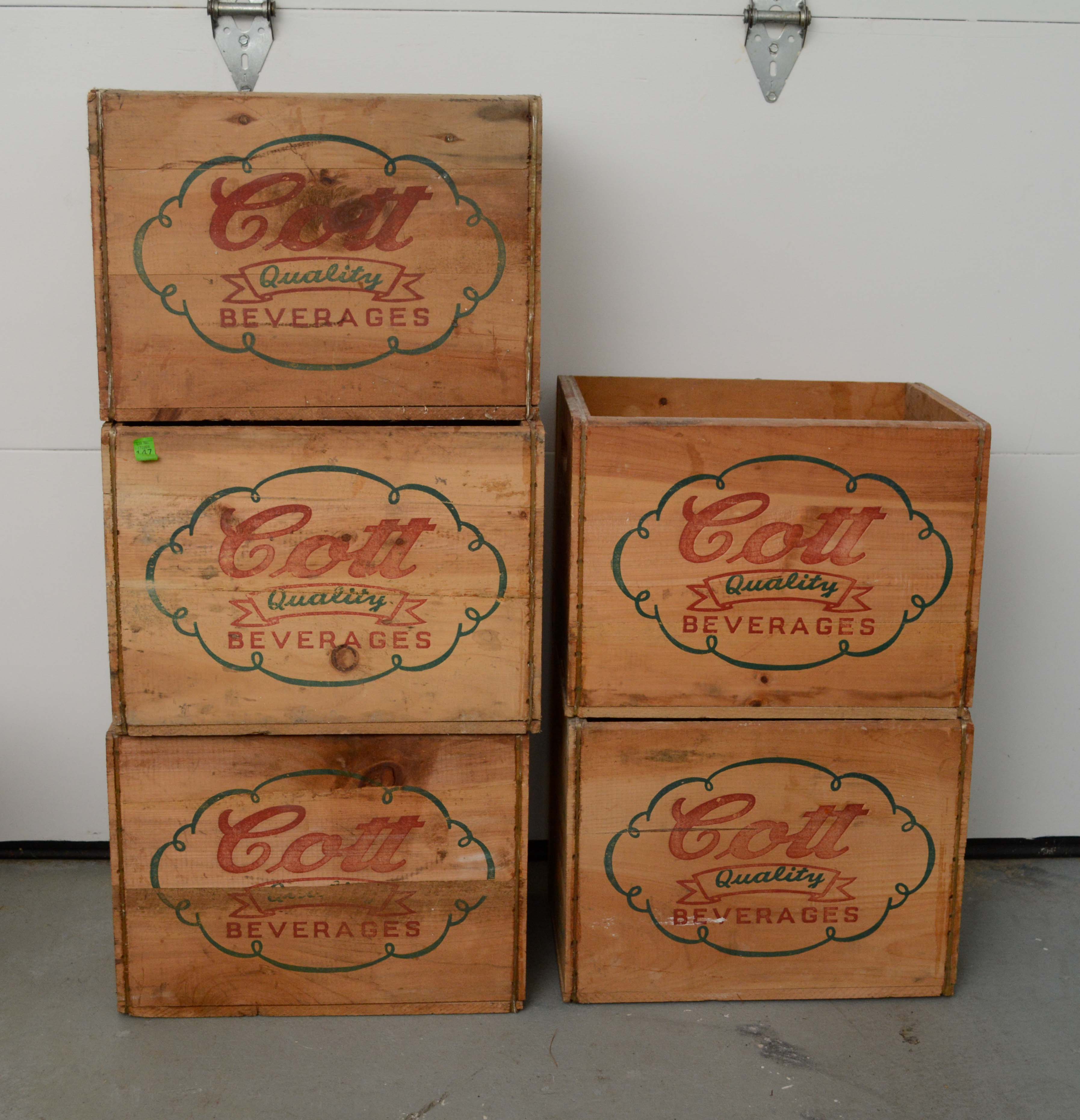 Vintage Wood "Cott Bottling Co." Beverage Crates
