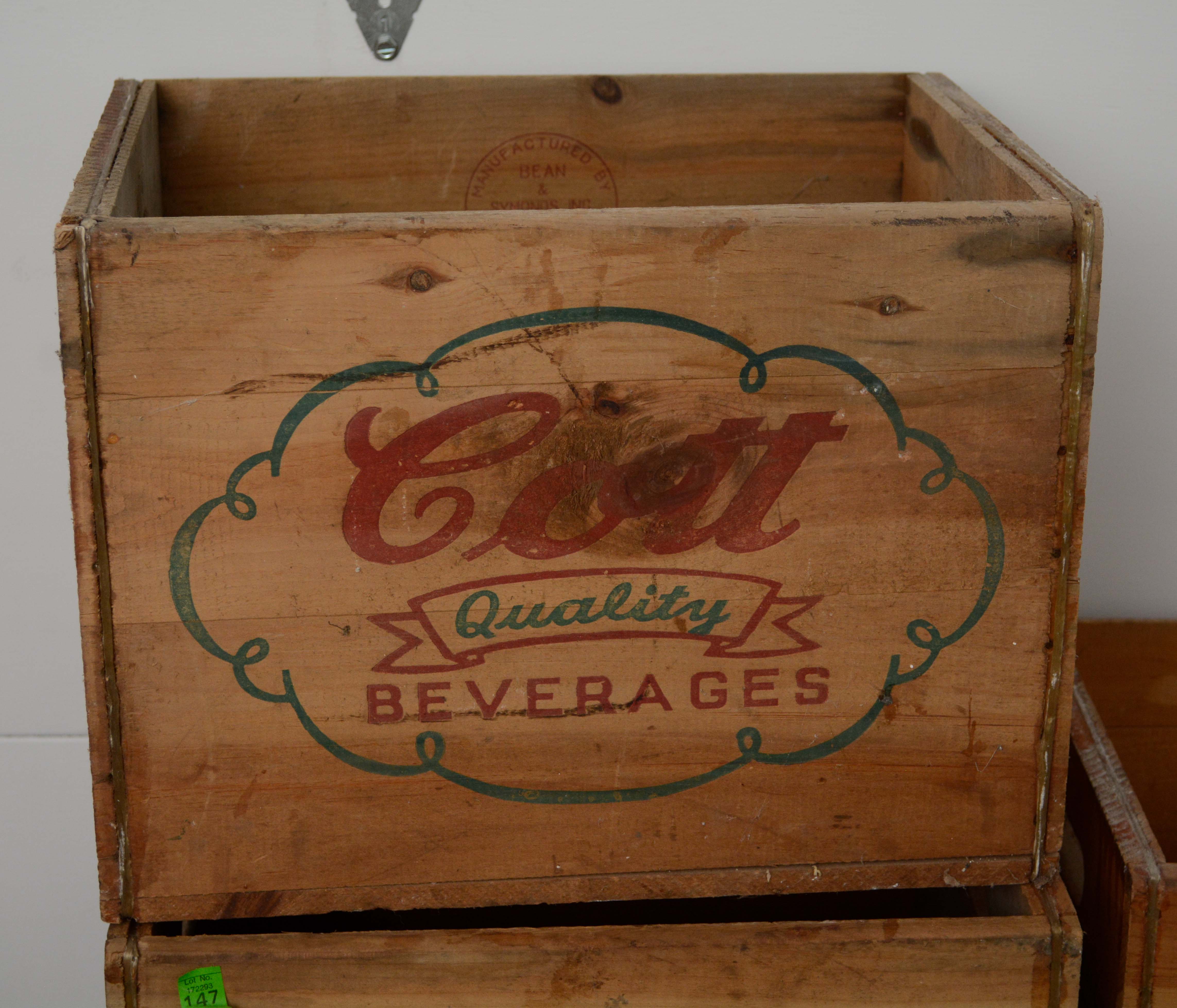 Vintage Wood "Cott Bottling Co." Beverage Crates