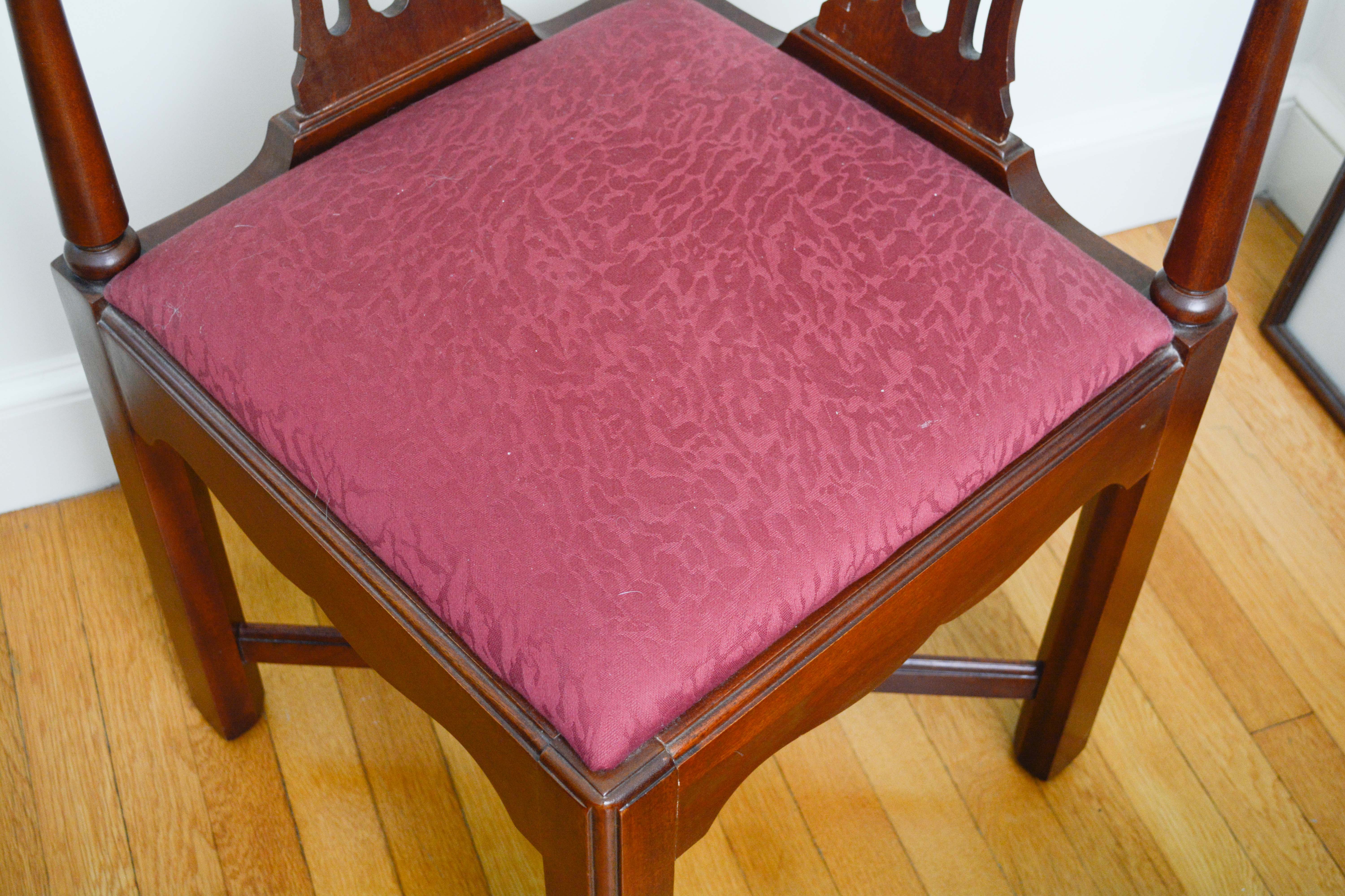 Vintage Chinese Chippendale Style Corner Armchair