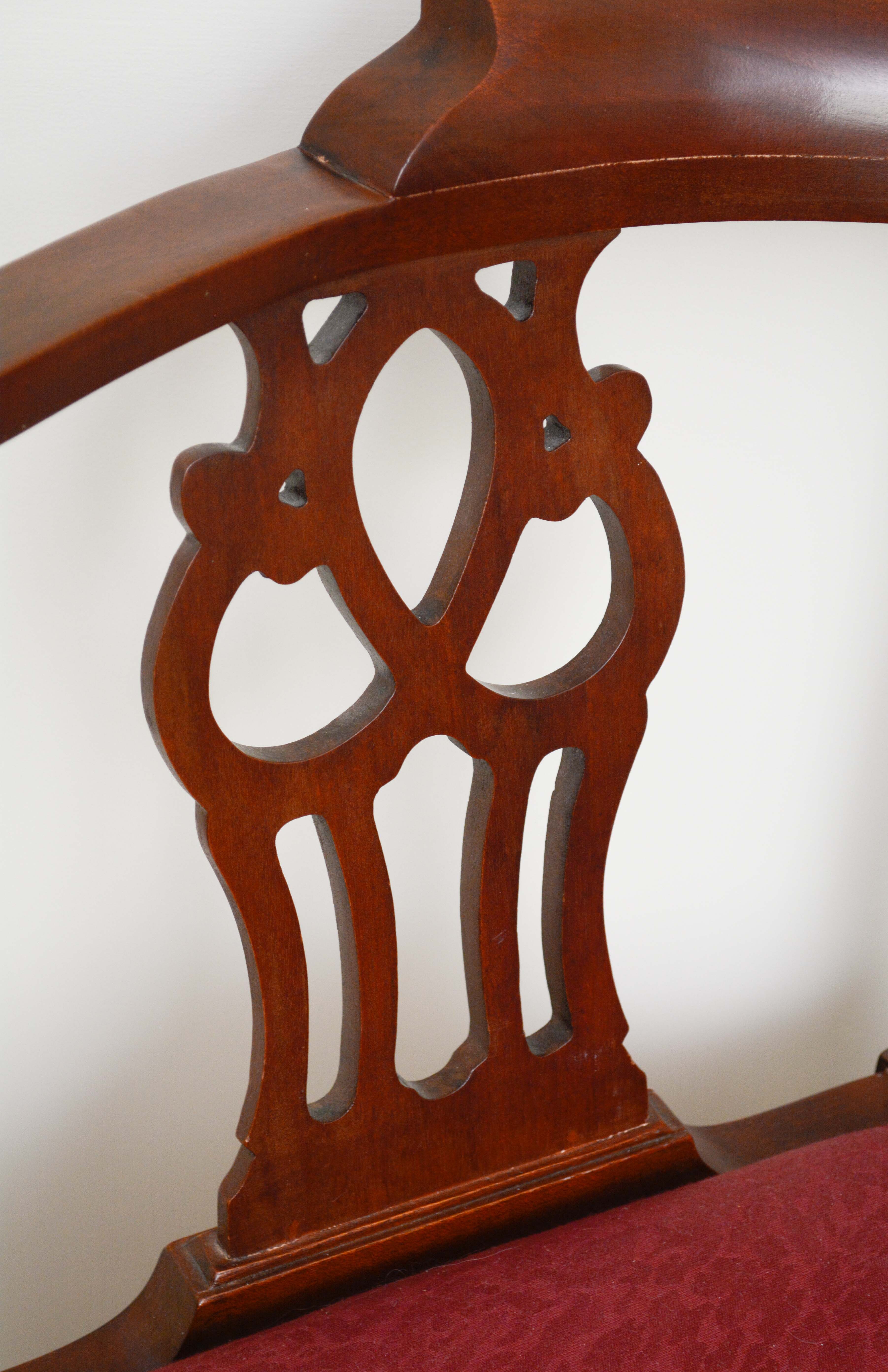 Vintage Chinese Chippendale Style Corner Armchair