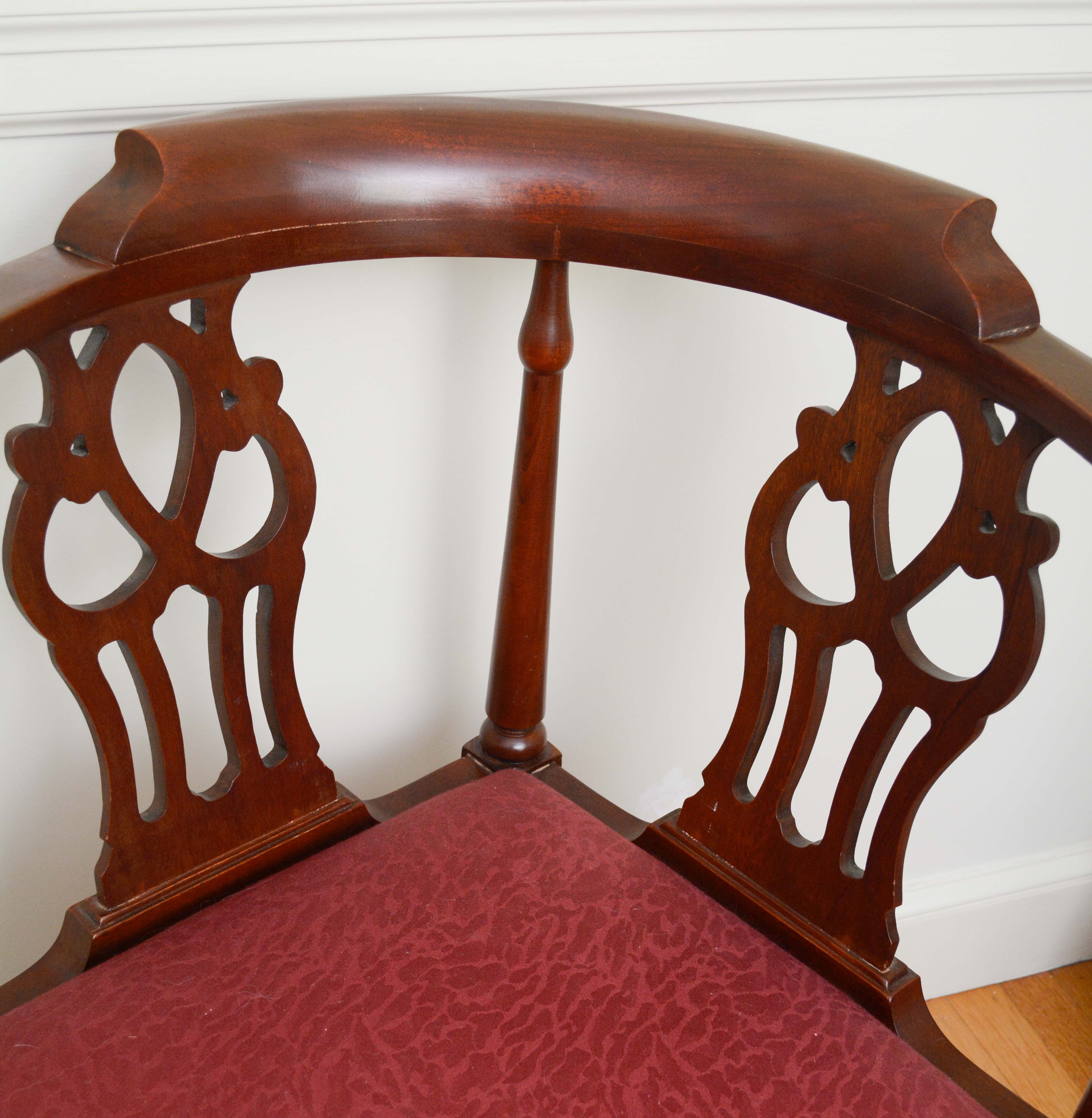 Vintage Chinese Chippendale Style Corner Armchair