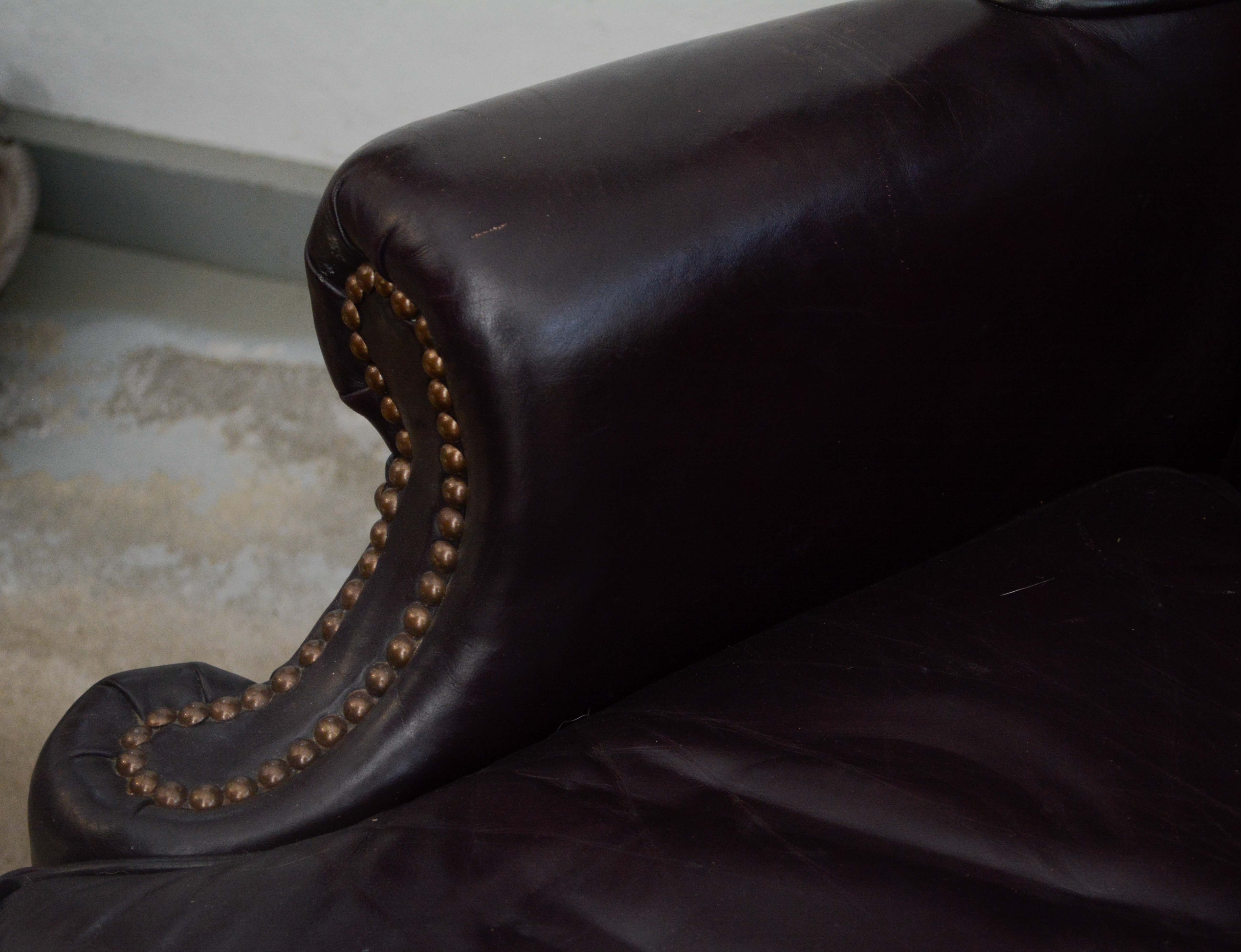 Leather Wingback Armchair by Classic Leather Inc.