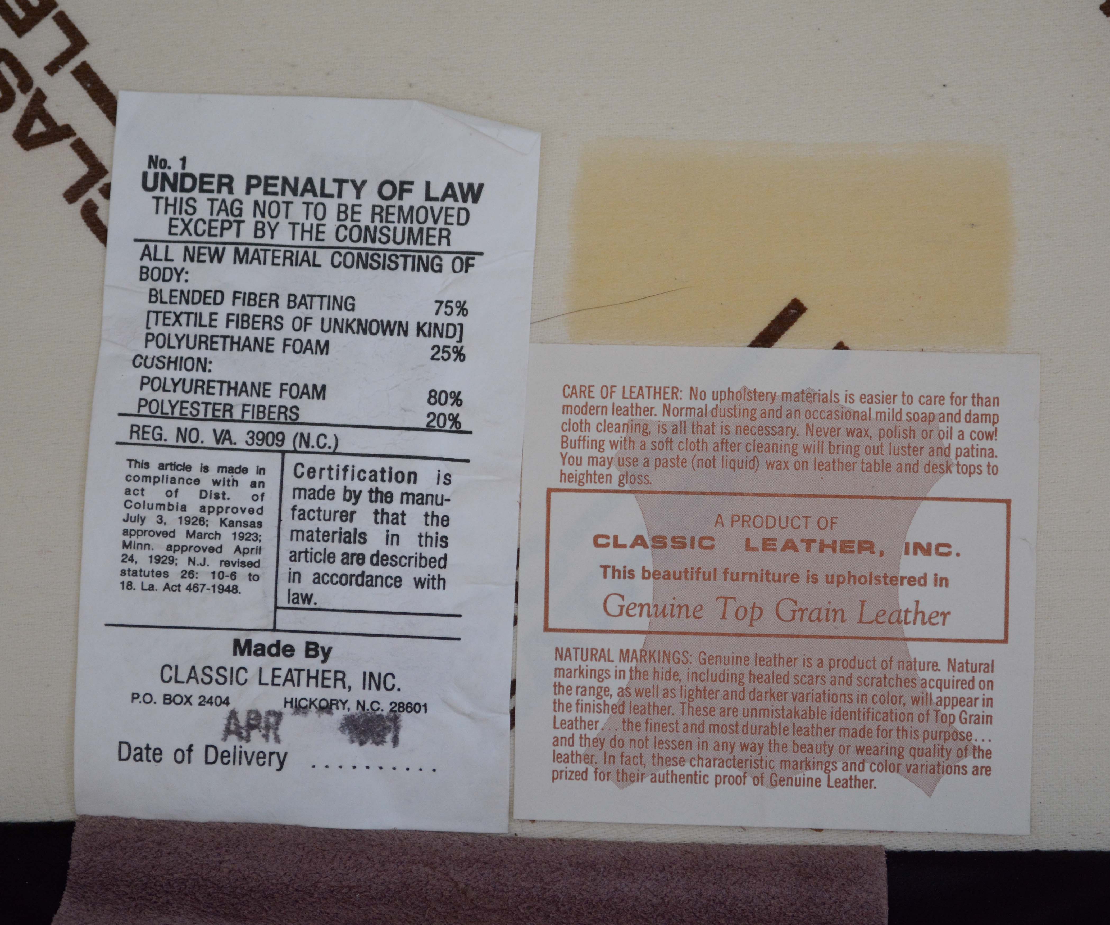 Leather Wingback Armchair by Classic Leather Inc.