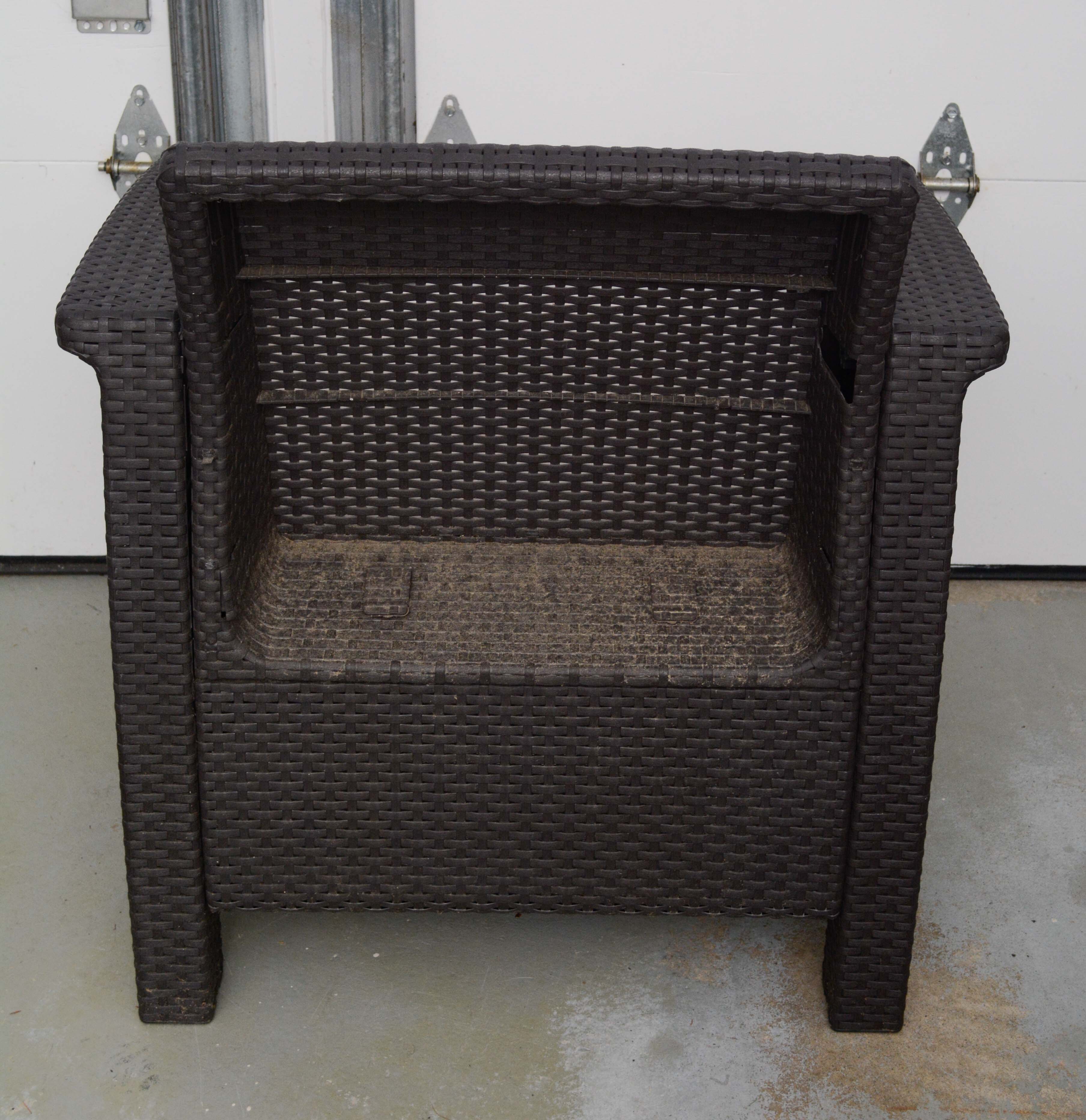 Wicker Weave Armchairs and Coffee Table