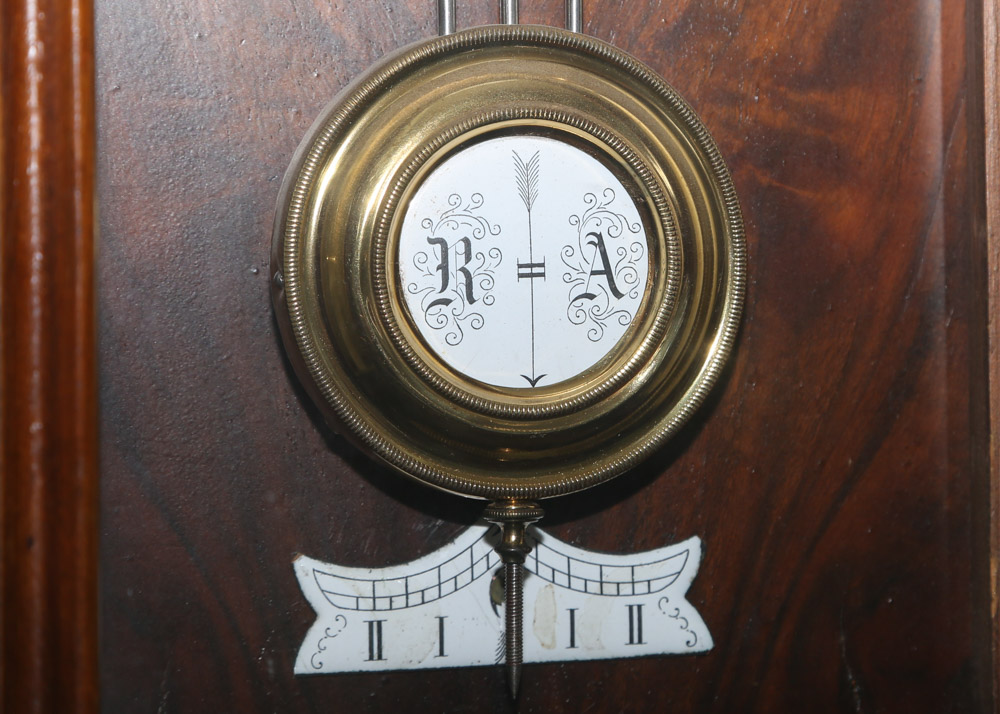 Antique German RA Regulator Mahogany Finish Pendulum Wall Clock