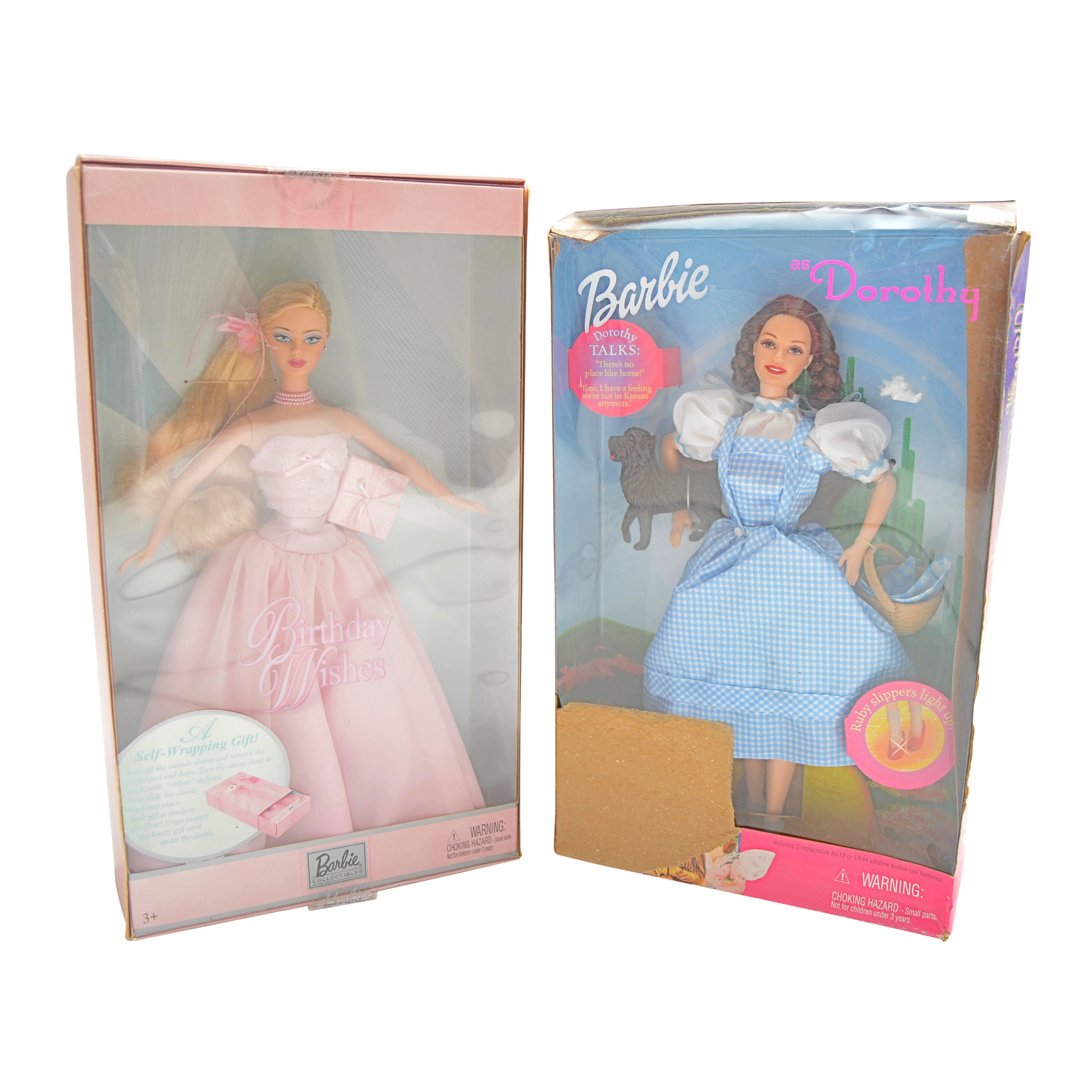 Mattel Barbie Dolls with "Dorothy" and "Birthday Wishes" in Original Packaging