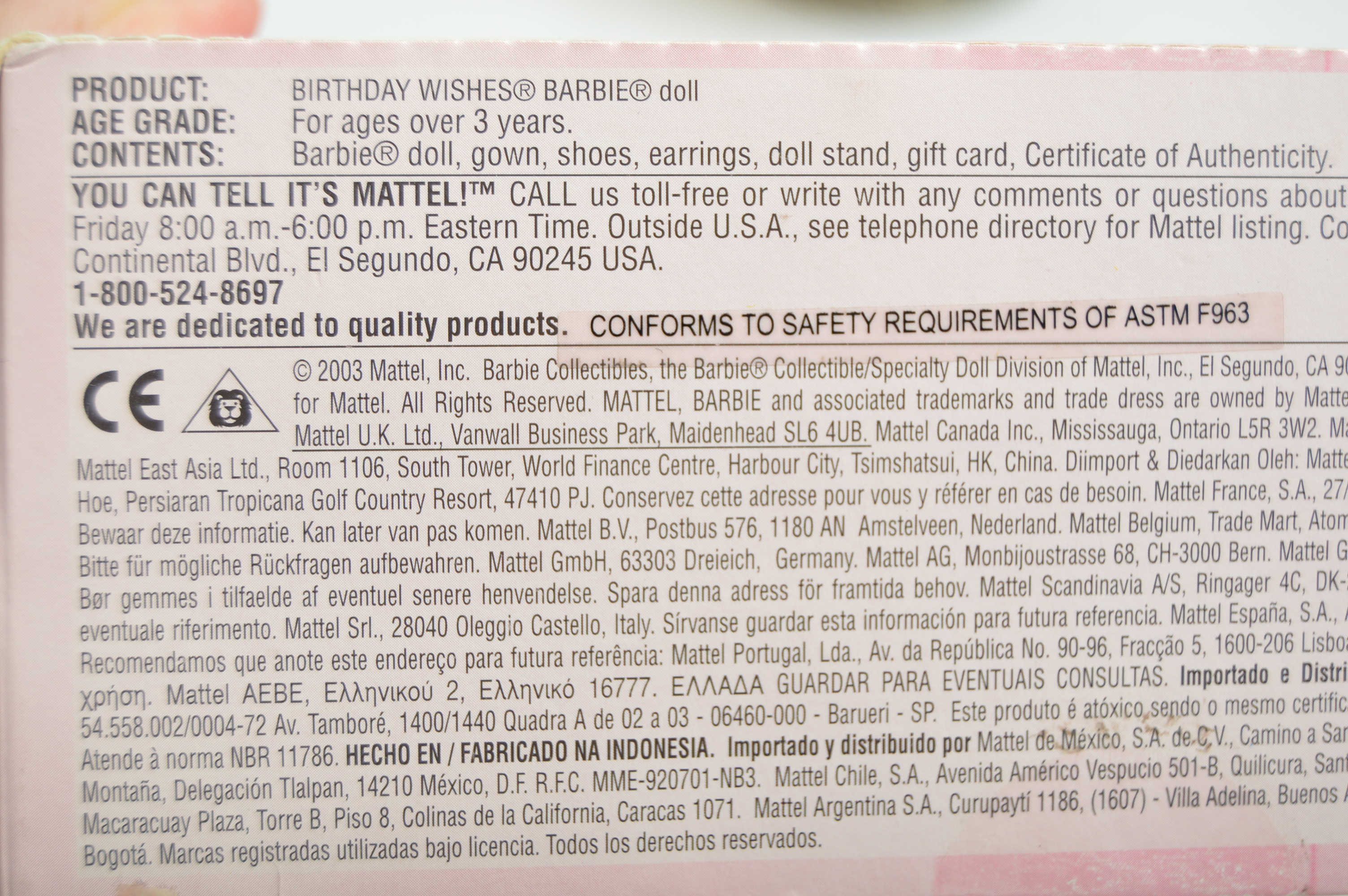 Mattel Barbie Dolls with "Dorothy" and "Birthday Wishes" in Original Packaging