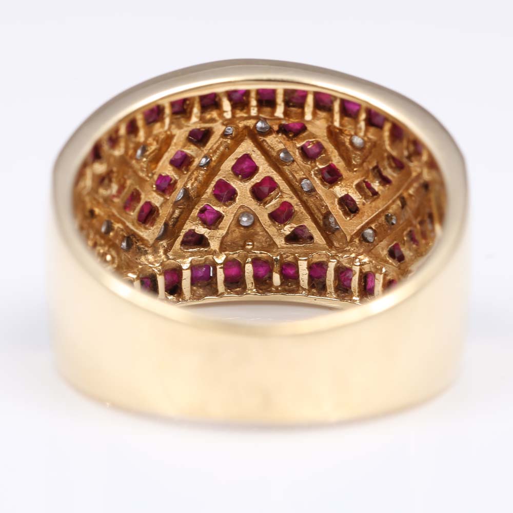 14K Yellow Gold 3.05 CTW Ruby and Diamond Ring