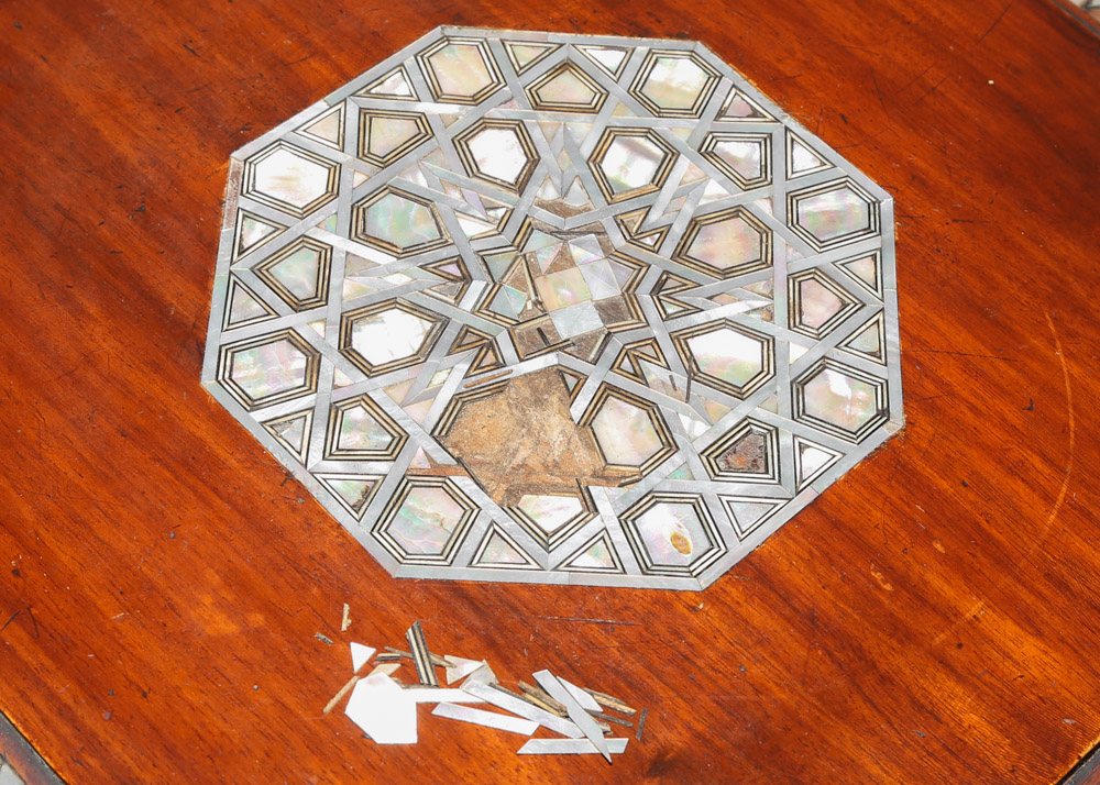 20th Century Turkish Candle Stand with Abalone Inlay