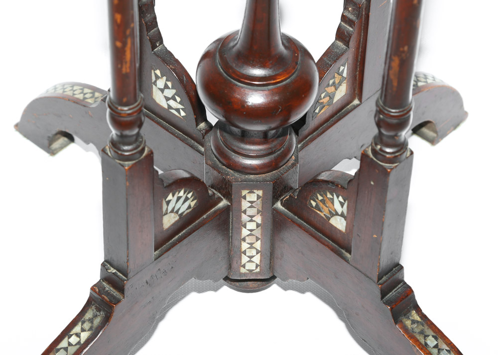 20th Century Turkish Candle Stand with Abalone Inlay
