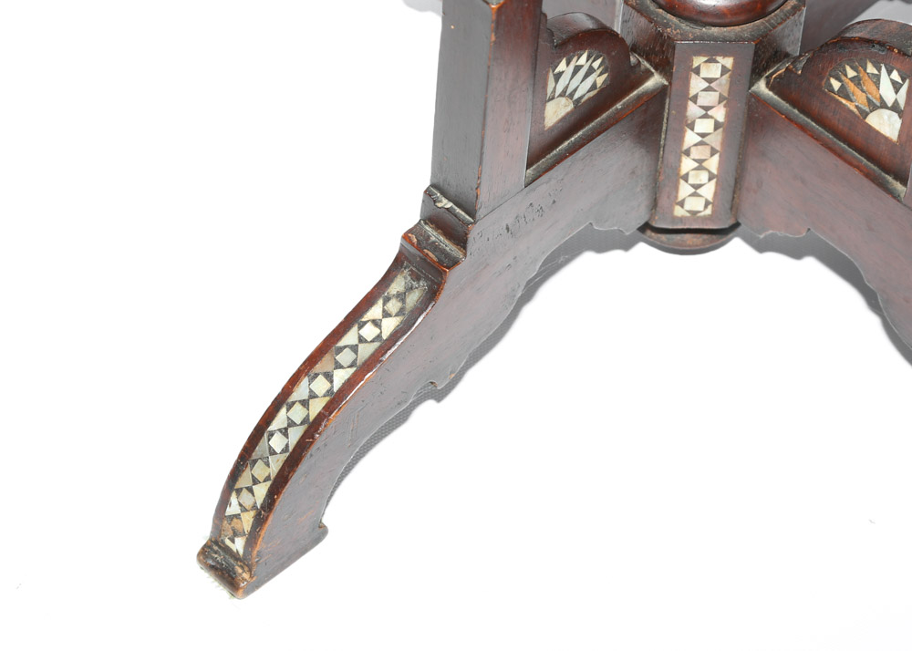 20th Century Turkish Candle Stand with Abalone Inlay