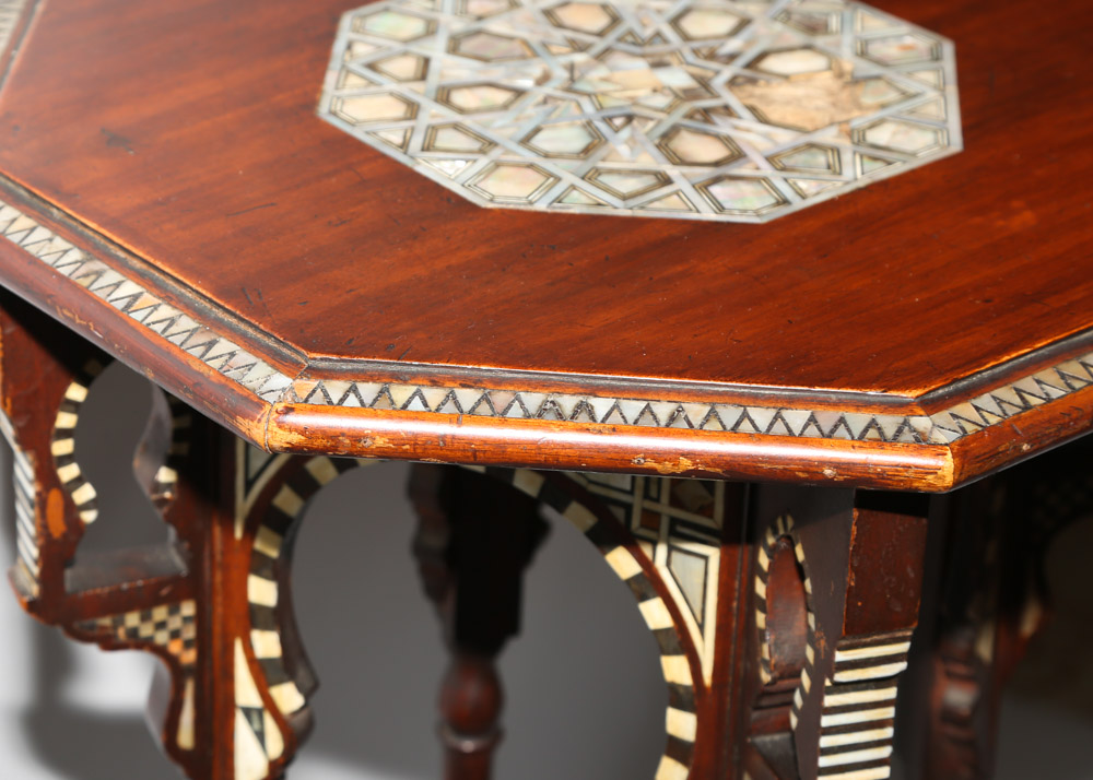 20th Century Turkish Candle Stand with Abalone Inlay