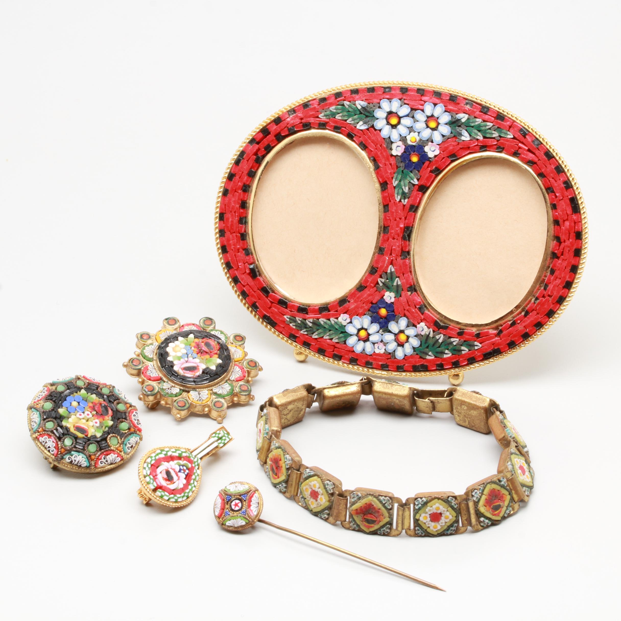 Gold Tone Glass Tesserae Jewelry Assortment