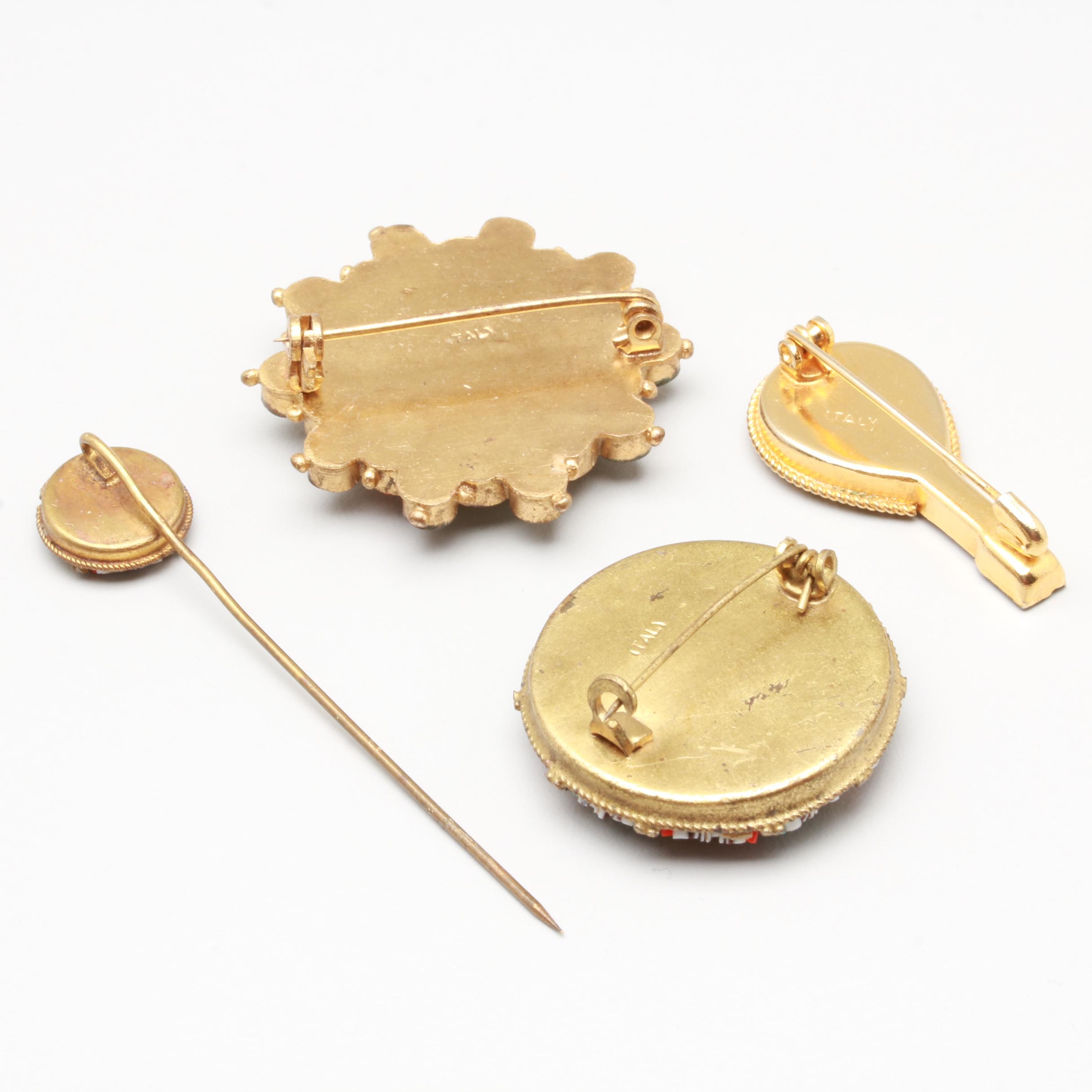 Gold Tone Glass Tesserae Jewelry Assortment