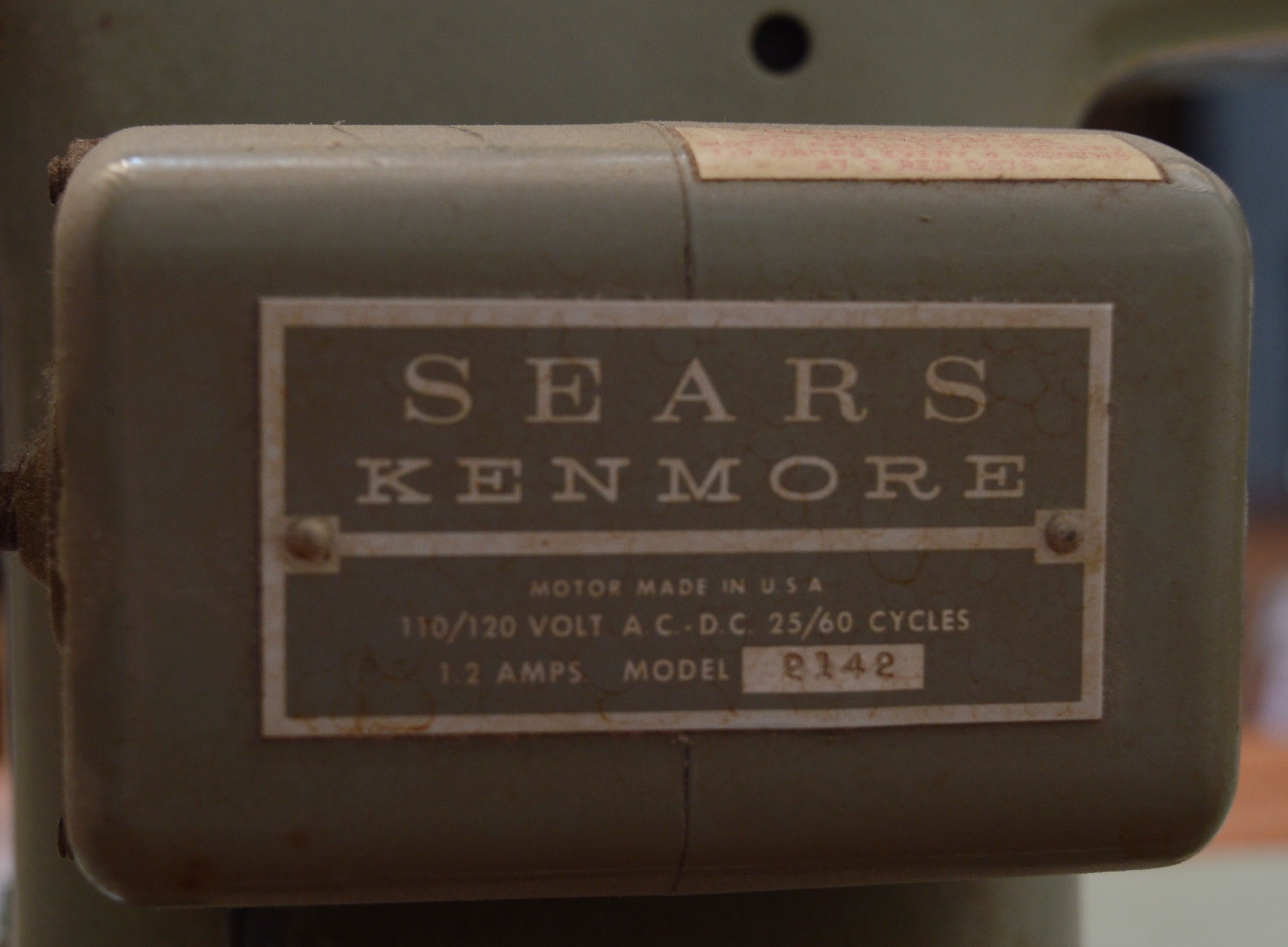 Sears Kenmore Model 2142 Sewing Machine with Cabinet