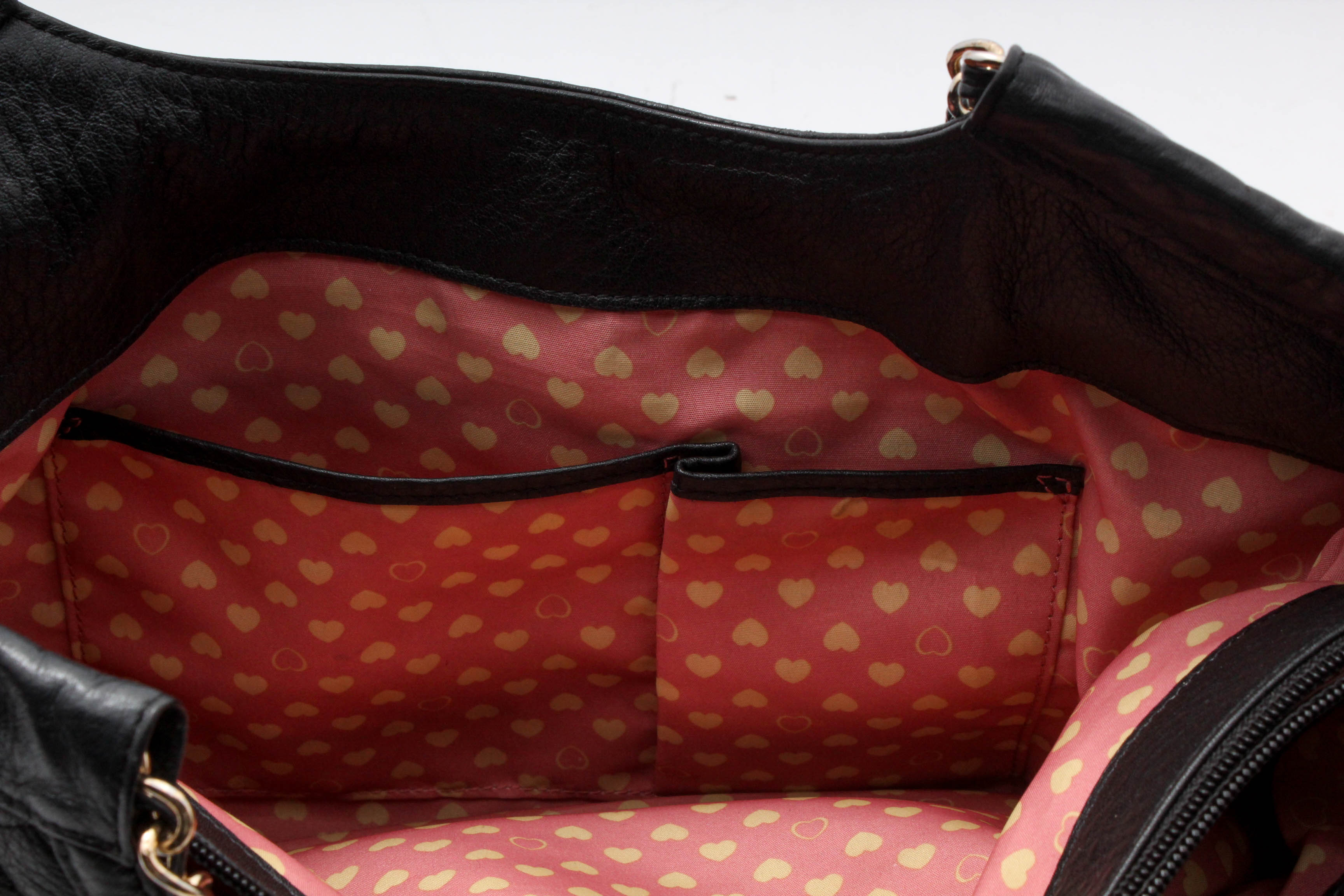 Lovecat Black Quilted Leather Shoulder Bag