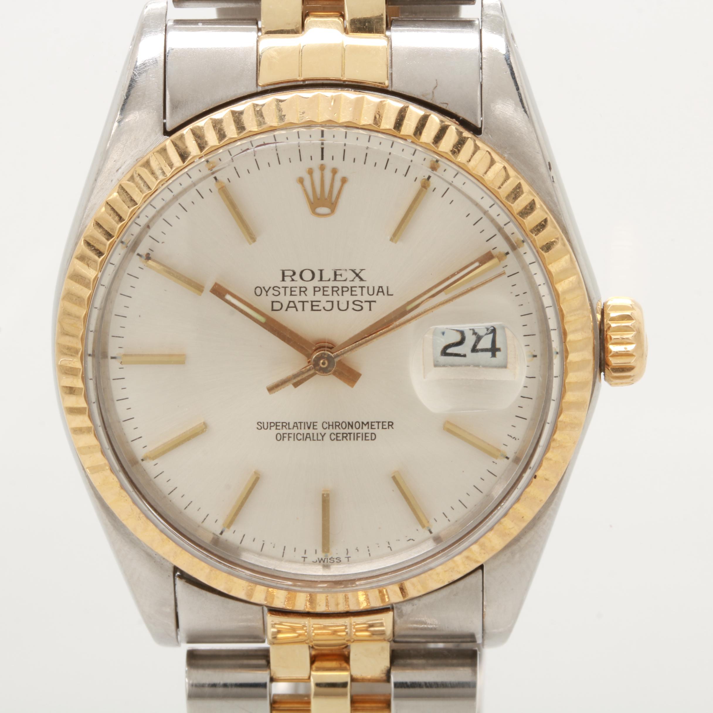 Vintage Rolex 18K Yellow Gold and Stainless Steel Watch