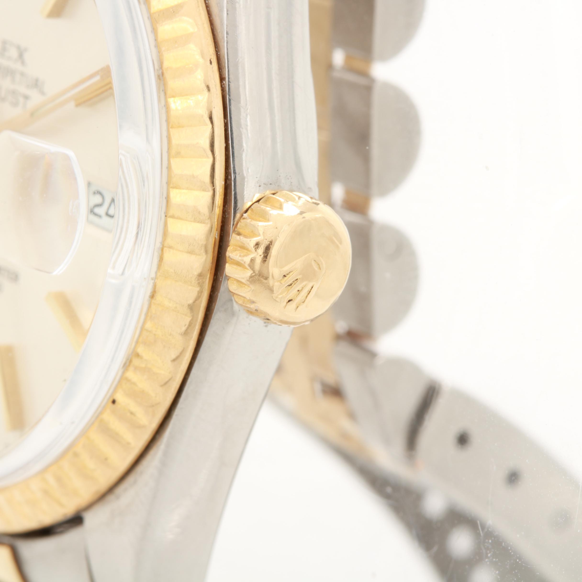 Vintage Rolex 18K Yellow Gold and Stainless Steel Watch