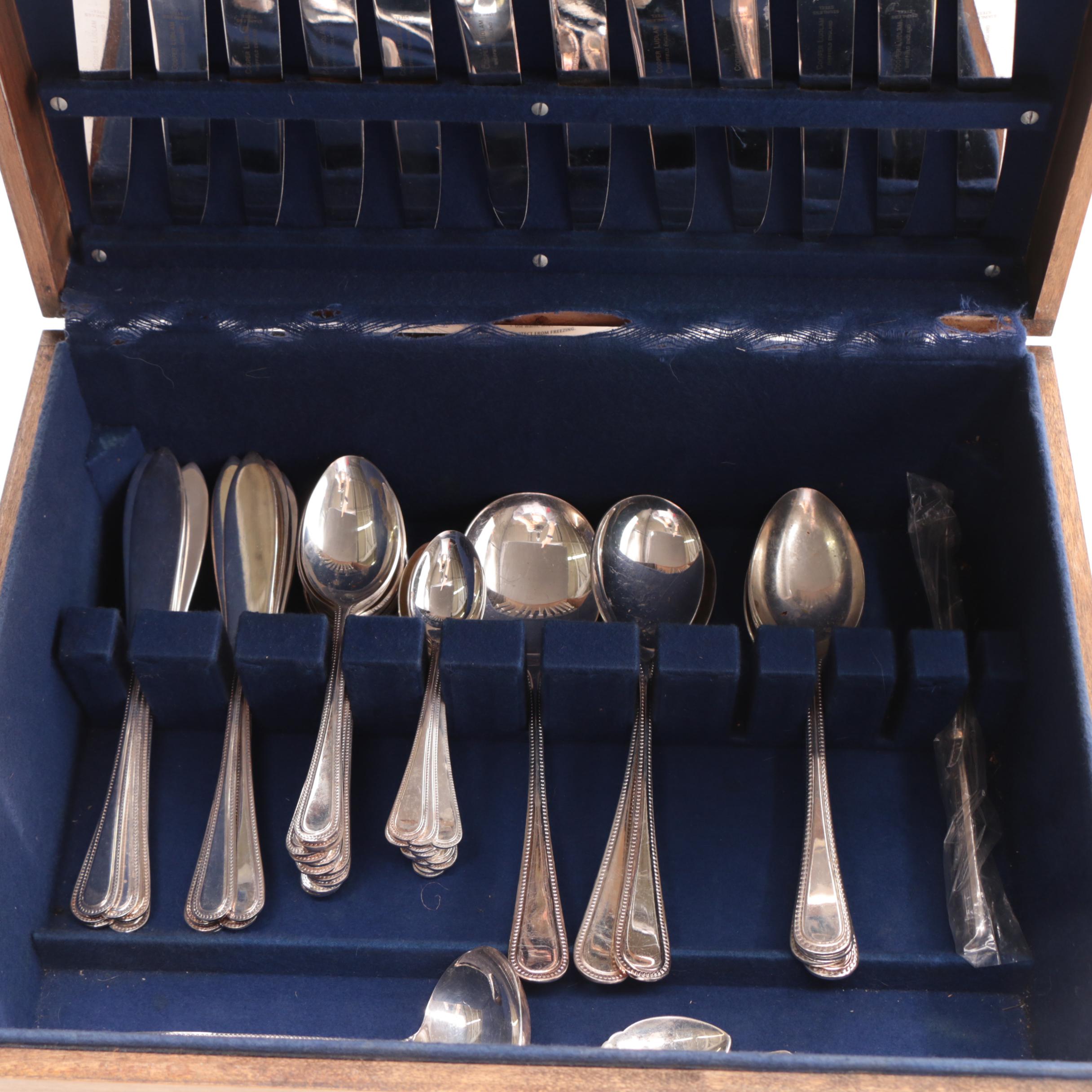 Cooper Ludlam Sheffield England "Bead" Silver Plate Flatware Set
