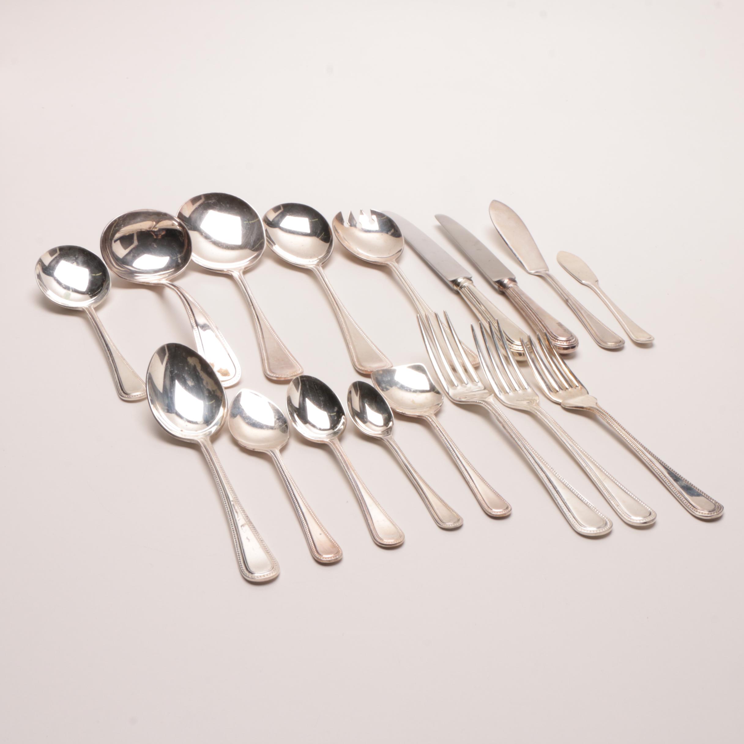 Cooper Ludlam Sheffield England "Bead" Silver Plate Flatware Set