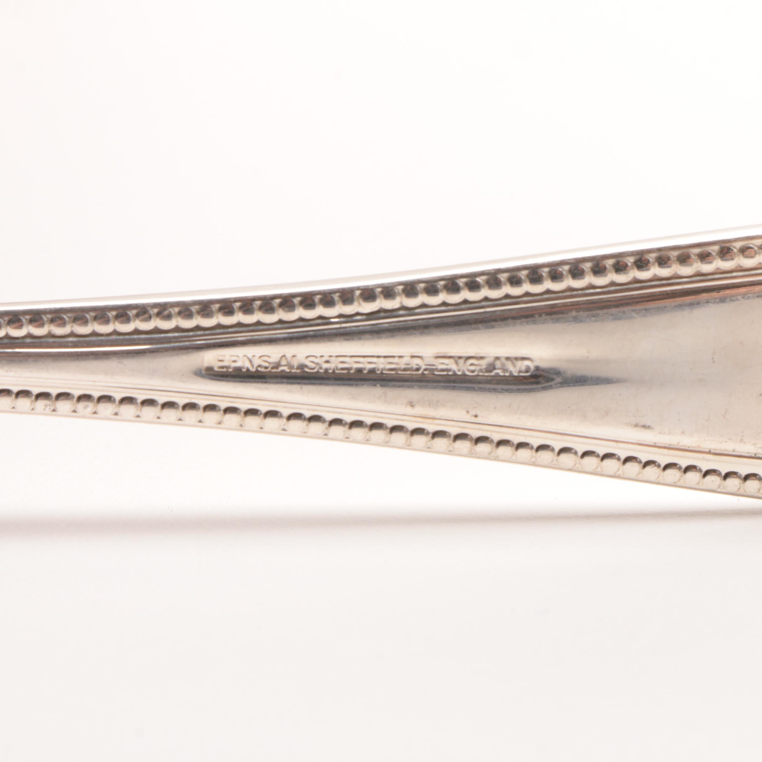 Cooper Ludlam Sheffield England "Bead" Silver Plate Flatware Set