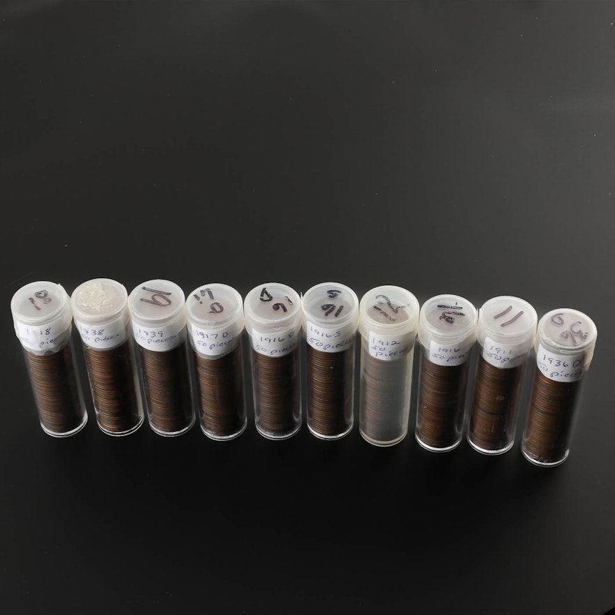 Group of Ten Rolls of Lincoln Wheat Cents