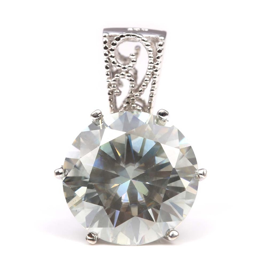 Sterling Silver Moissanite Pendant