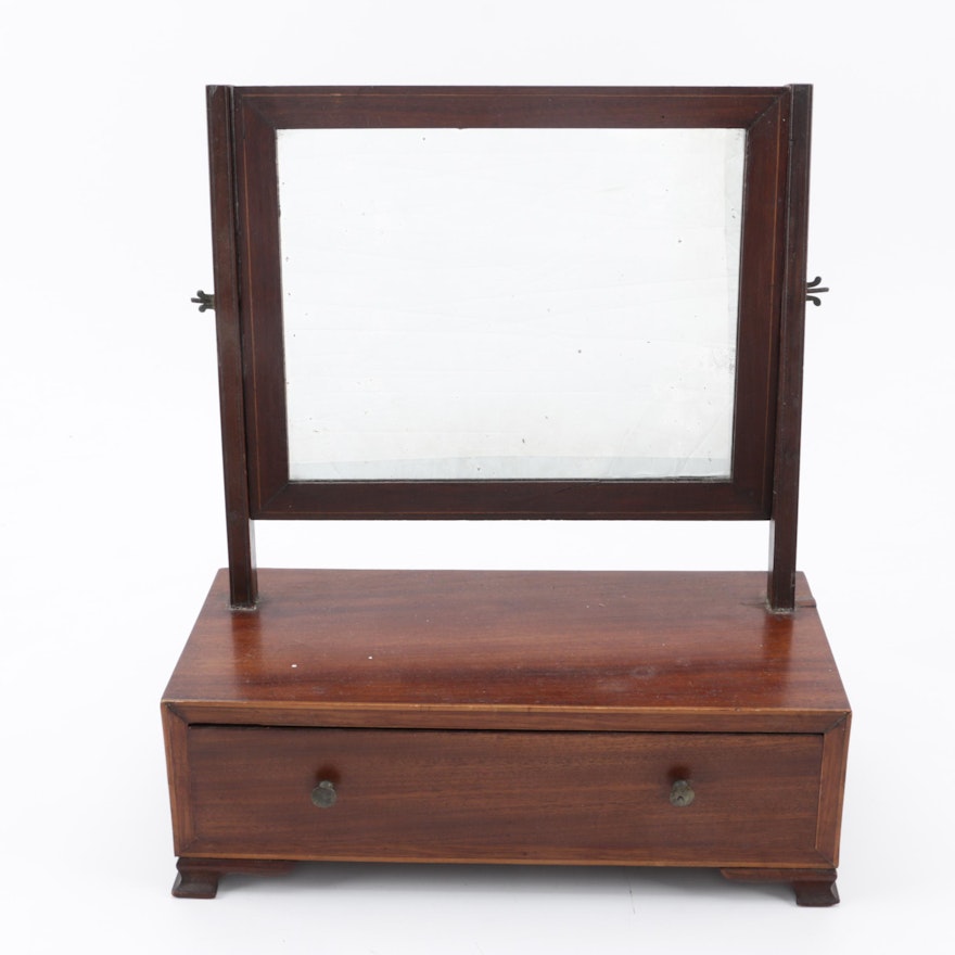 Antique Mahogany Table Top Vanity and Mirror