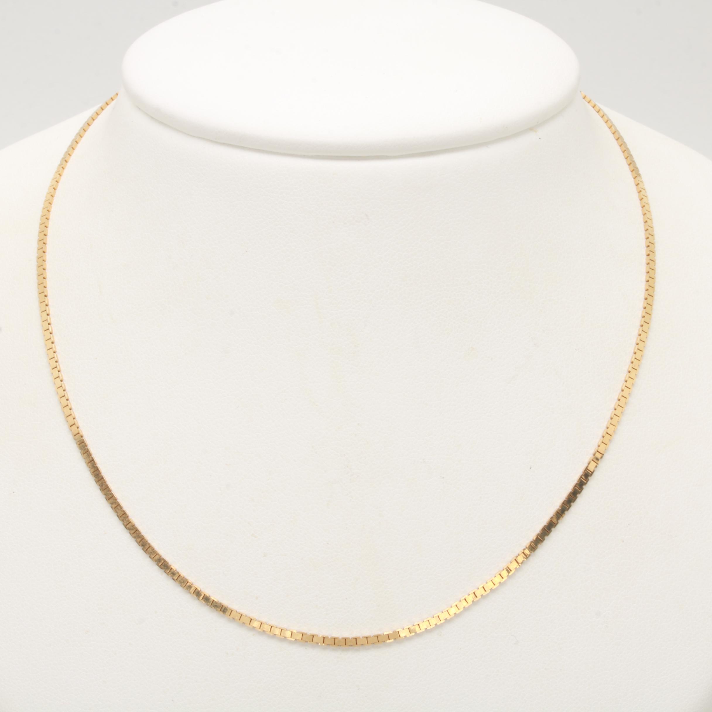 14K Yellow Gold Fancy Link Chain Necklace
