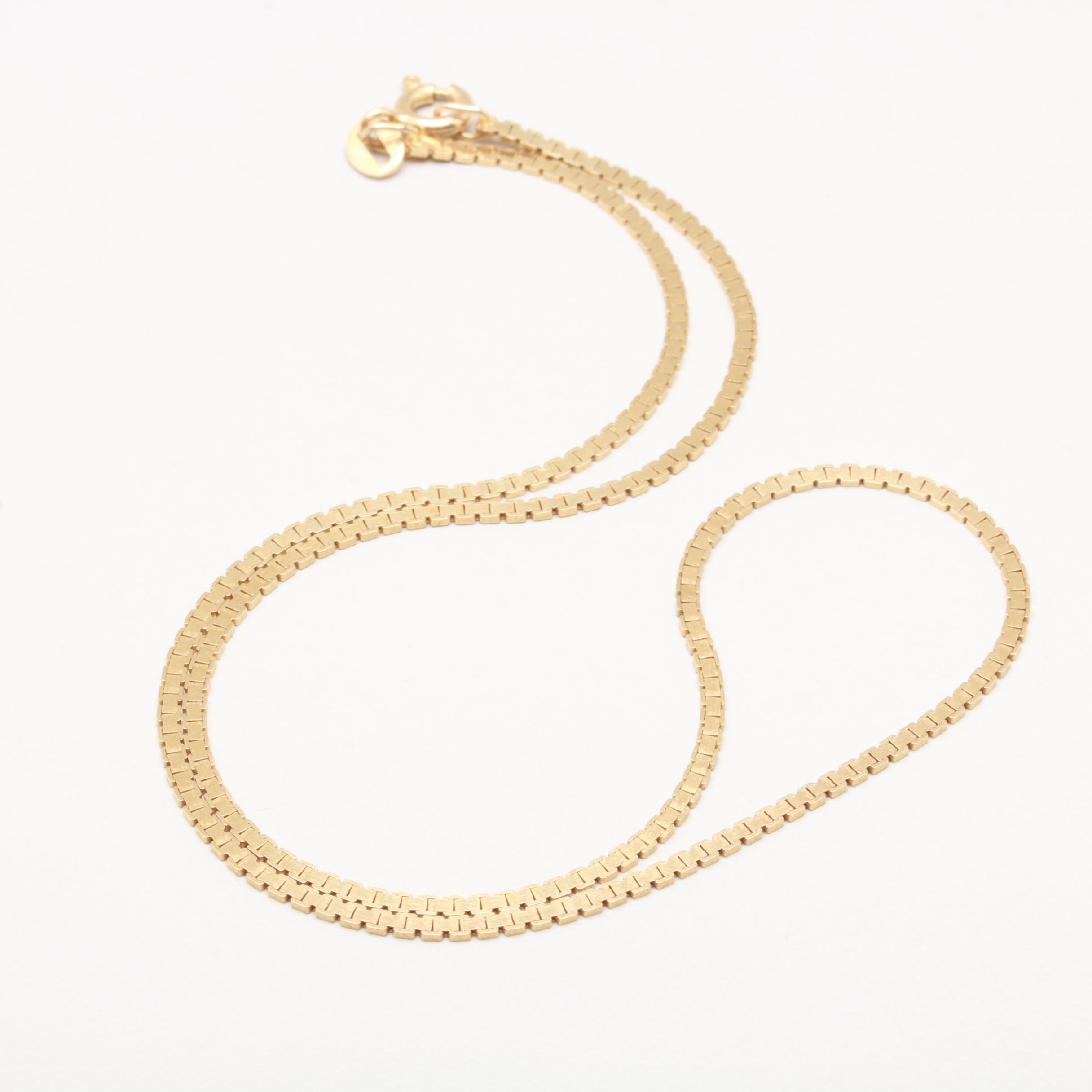 14K Yellow Gold Fancy Link Chain Necklace