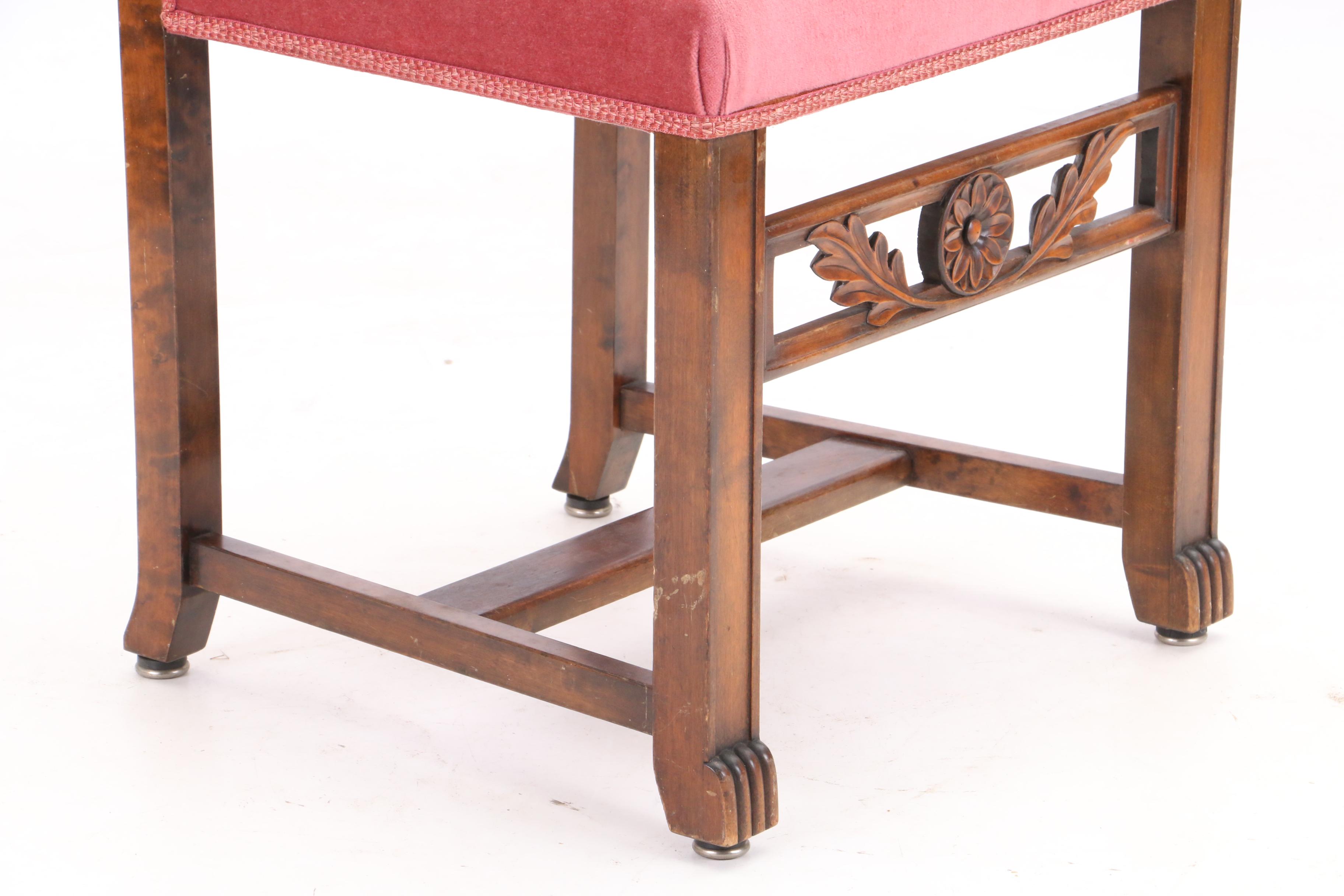 Jacobean Revival Style Upholstered Side Chairs