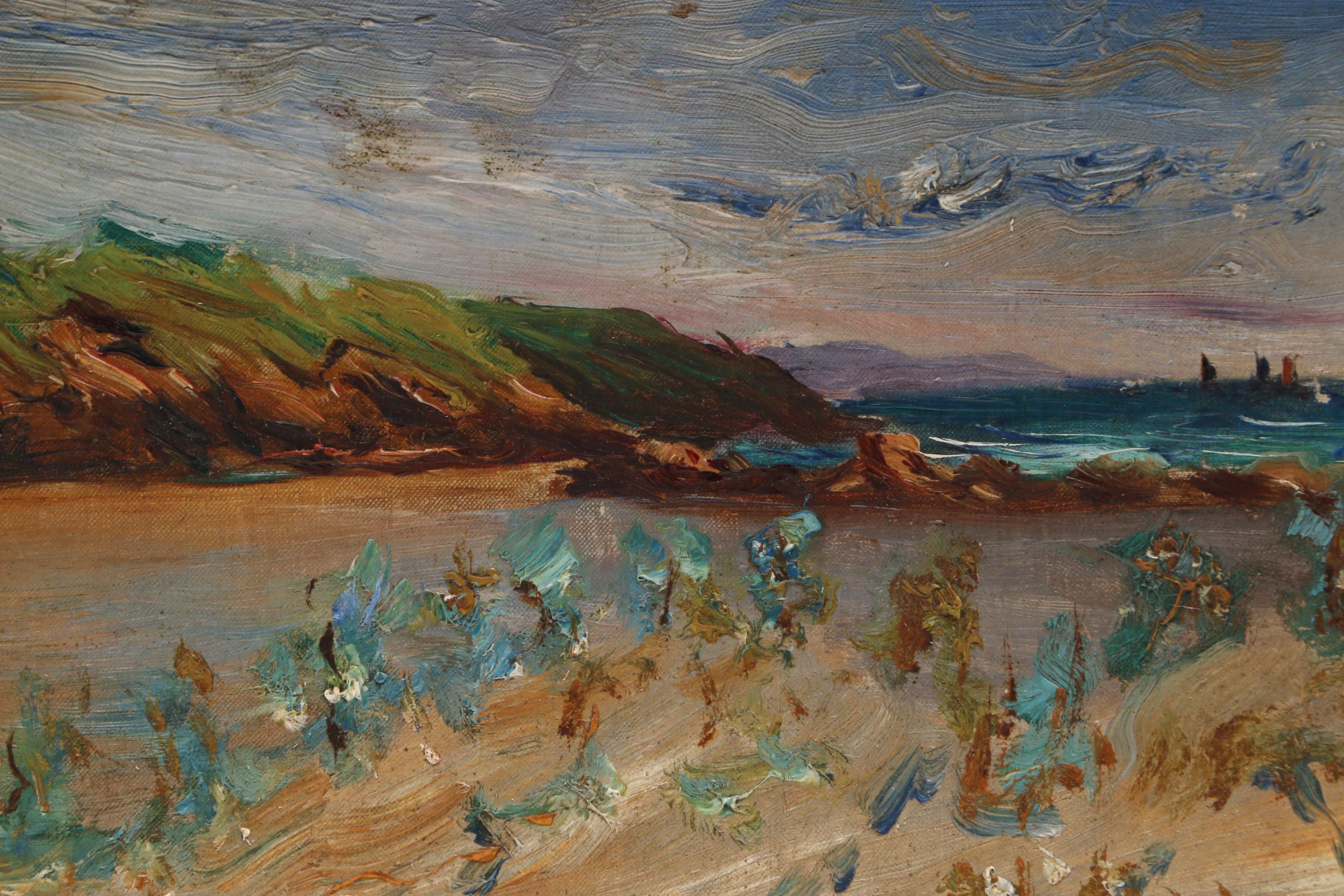 Francis Morton Johnson 1907 Impressionist Oil Painting of Coastal Scene