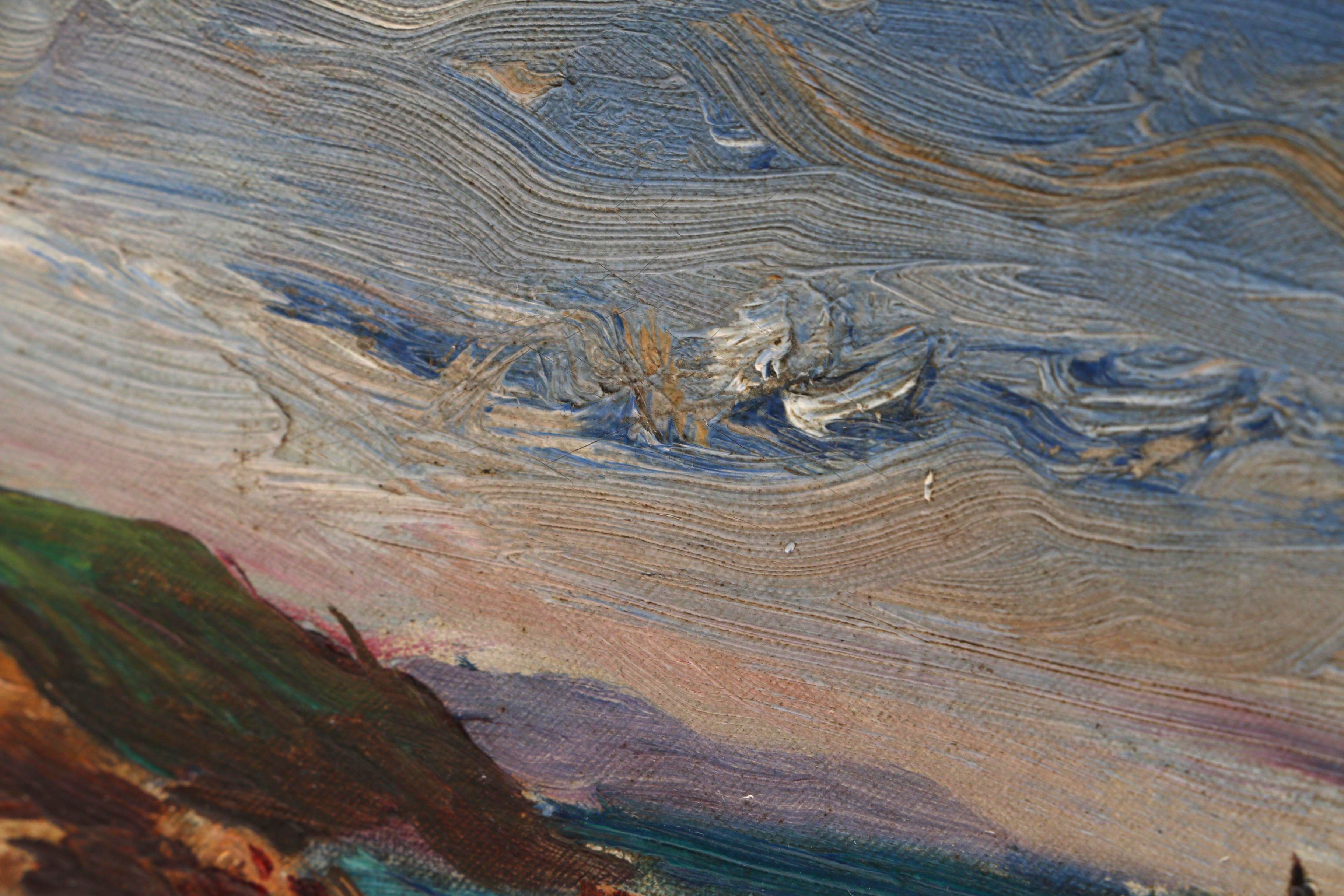 Francis Morton Johnson 1907 Impressionist Oil Painting of Coastal Scene