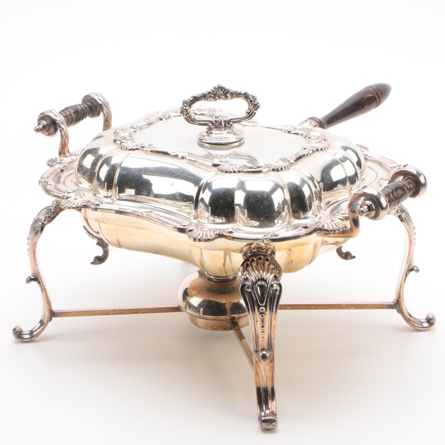 Birmingham Silver Co. Silver Plate Chafing Dish with Warming Stand